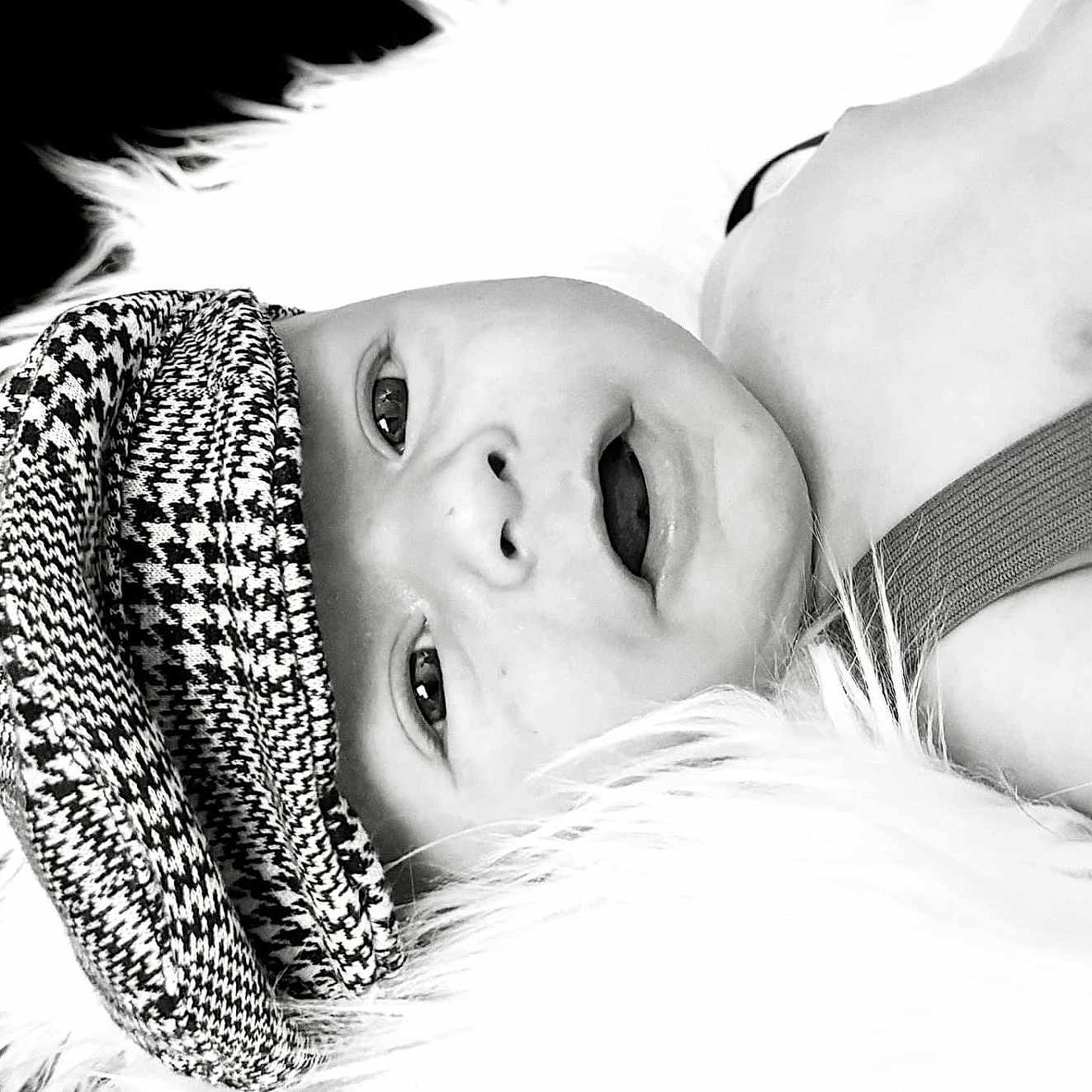 Nikolai is registered to the contest to win money with this photo: baby, beanie, bodypart, bonnet, cap, clothing, face, finger, glove, hand, happy, hat, head, laughing, mouth, newborn, person, photography, portrait, smile