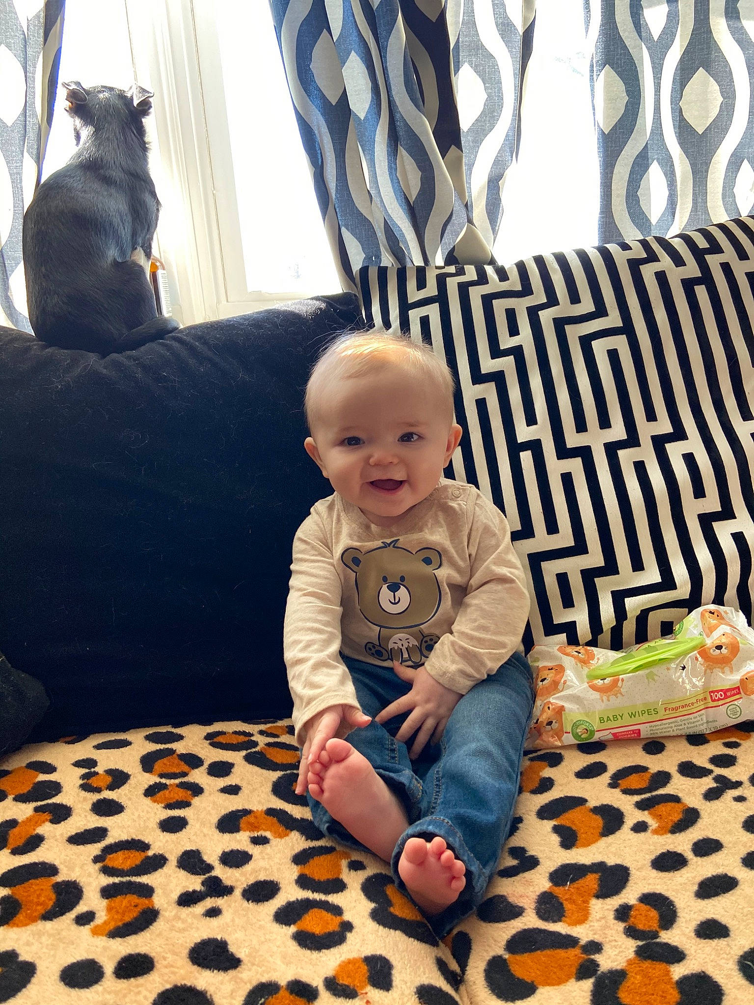 Cullen joined the competition — help win amazing prizes! baby, child, couch, family, fawn, floor, flooring, furniture, home, interior_design, pattern, person, play, product, room, sitting, toddler