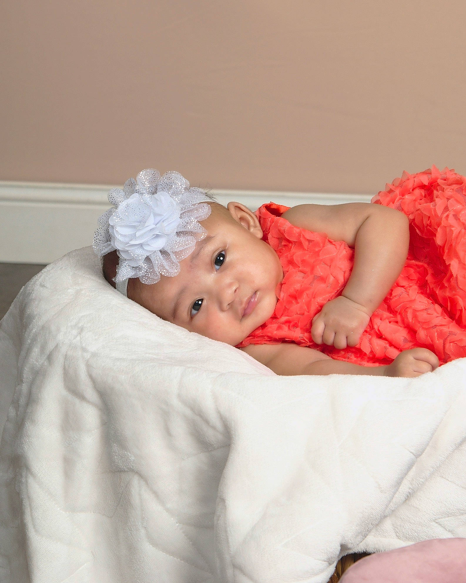 Jream joined the competition — help win amazing prizes! baby, baby_products, baby_toddler_clothing, child, comfort, couch, embellishment, fashion_accessory, flash_photography, happy, headband, headpiece, headwear, linens, mammal, person, room, sitting, skin, sleeve