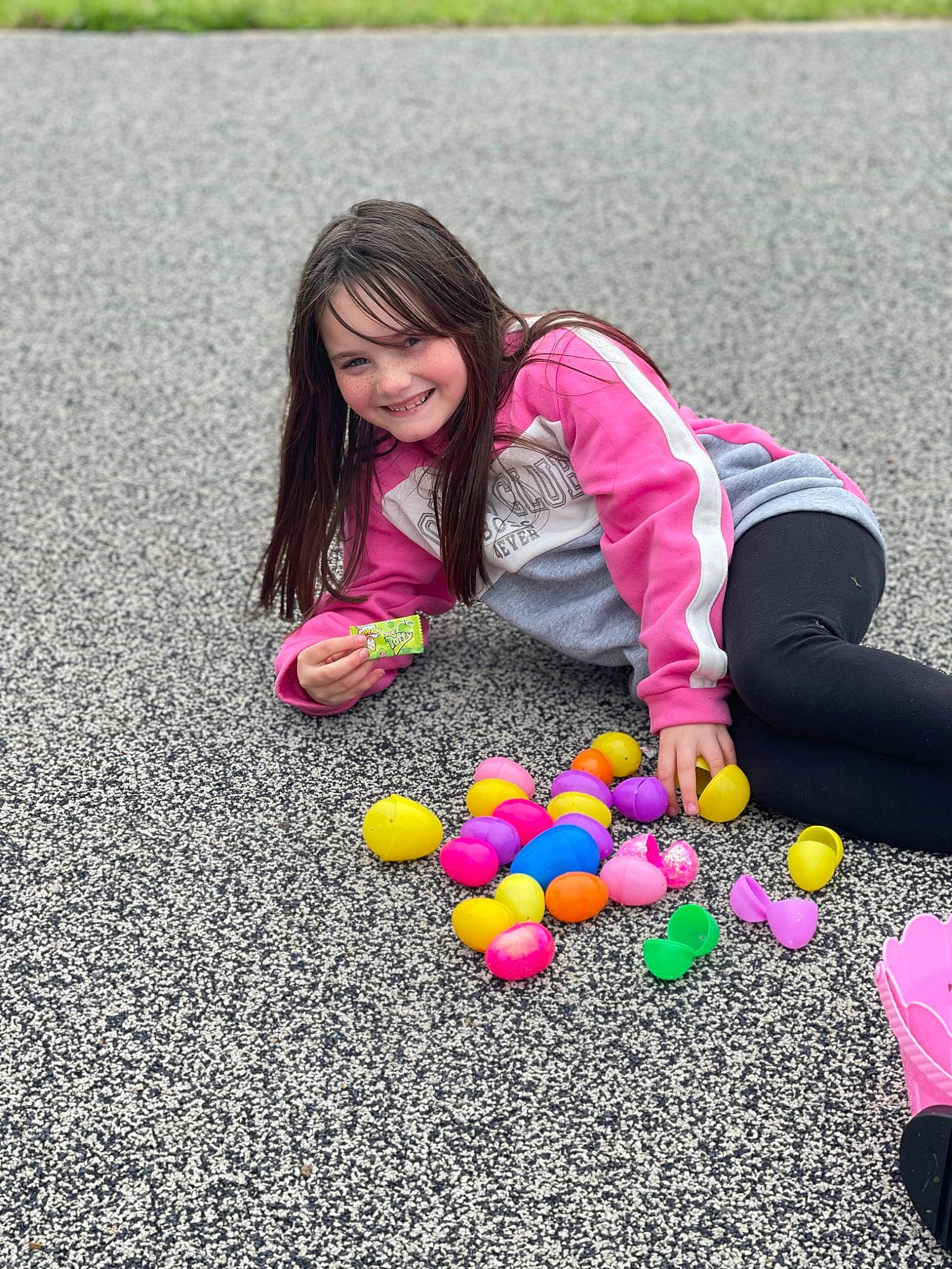 Sophiya joined the competition — help win amazing prizes! asphalt, balloon, child, city, easter, event, fun, grass, happy, holiday, joy, leisure, people_in_nature, person, pink, play, recreation, road_surface, smile, summer