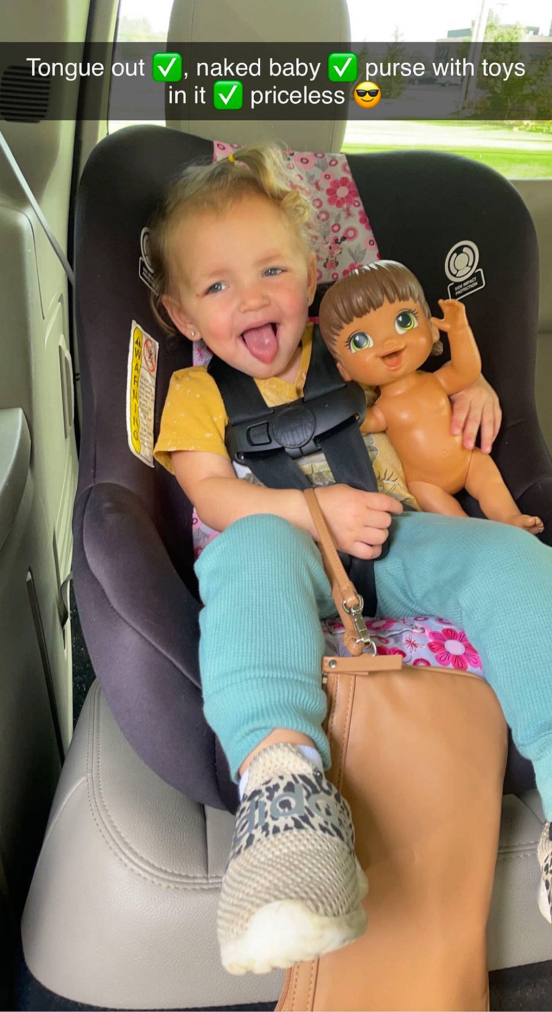 Delaney joined the competition — help win amazing prizes! automotive_design, automotive_exterior, beauty, car_seat, car_seat_cover, child, finger, fun, hairstyle, happy, human_leg, leisure, motor_vehicle, person, shorts, skin, smile, thigh, thumb, toddler