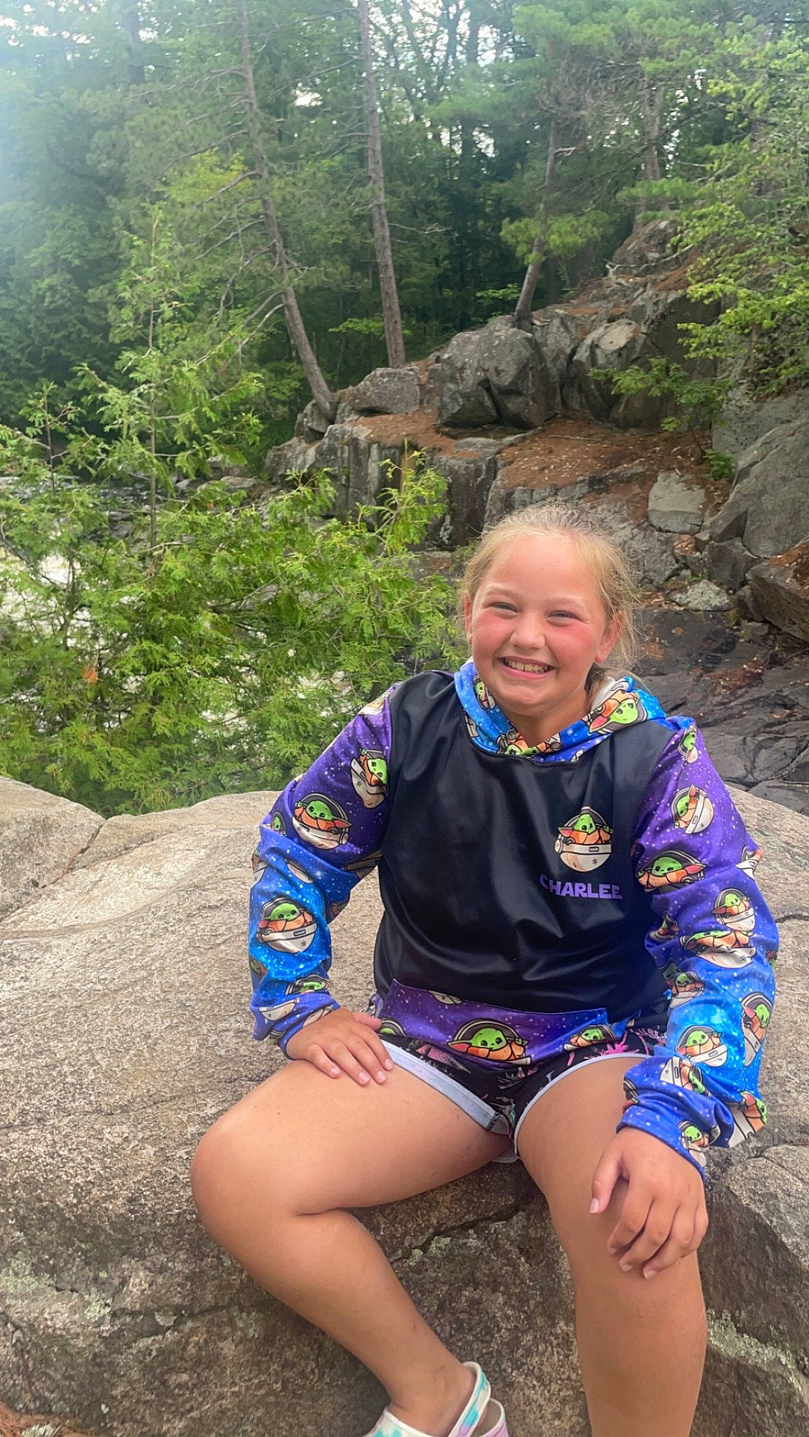 Charlotte joined the competition — help win amazing prizes! bedrock, electric_blue, fawn, grass, hair, happy, head, human_body, human_leg, joy, landscape, leg, leisure, people_in_nature, person, plant, recreation, smile, summer, t_shirt