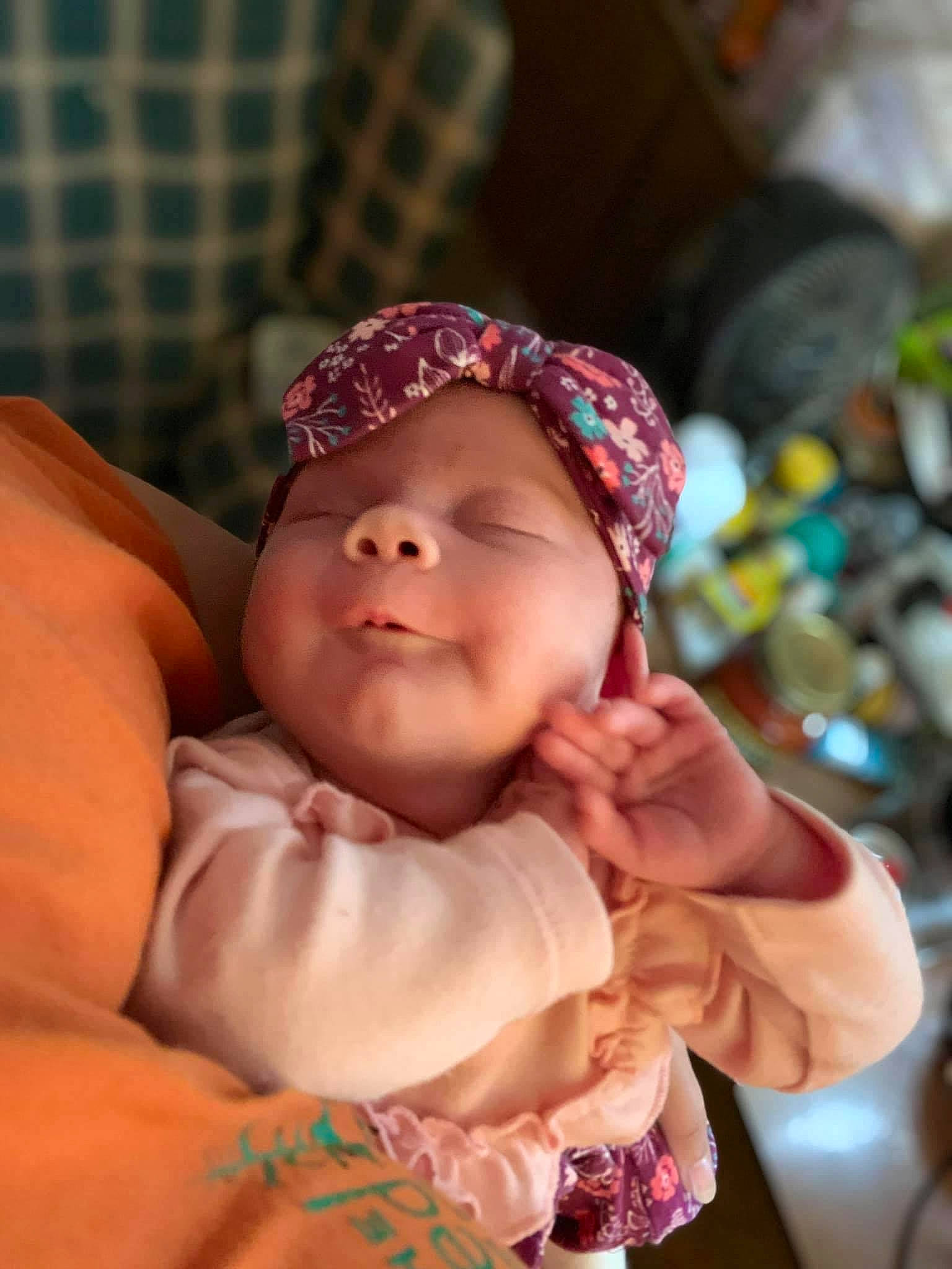 Kinzley joined the competition — help win amazing prizes! abdomen, baby, baby_toddler_clothing, cap, child, event, eye, face, fashion_accessory, fun, hair_accessory, happy, hat, headgear, headwear, human_body, lip, person, pink, skin