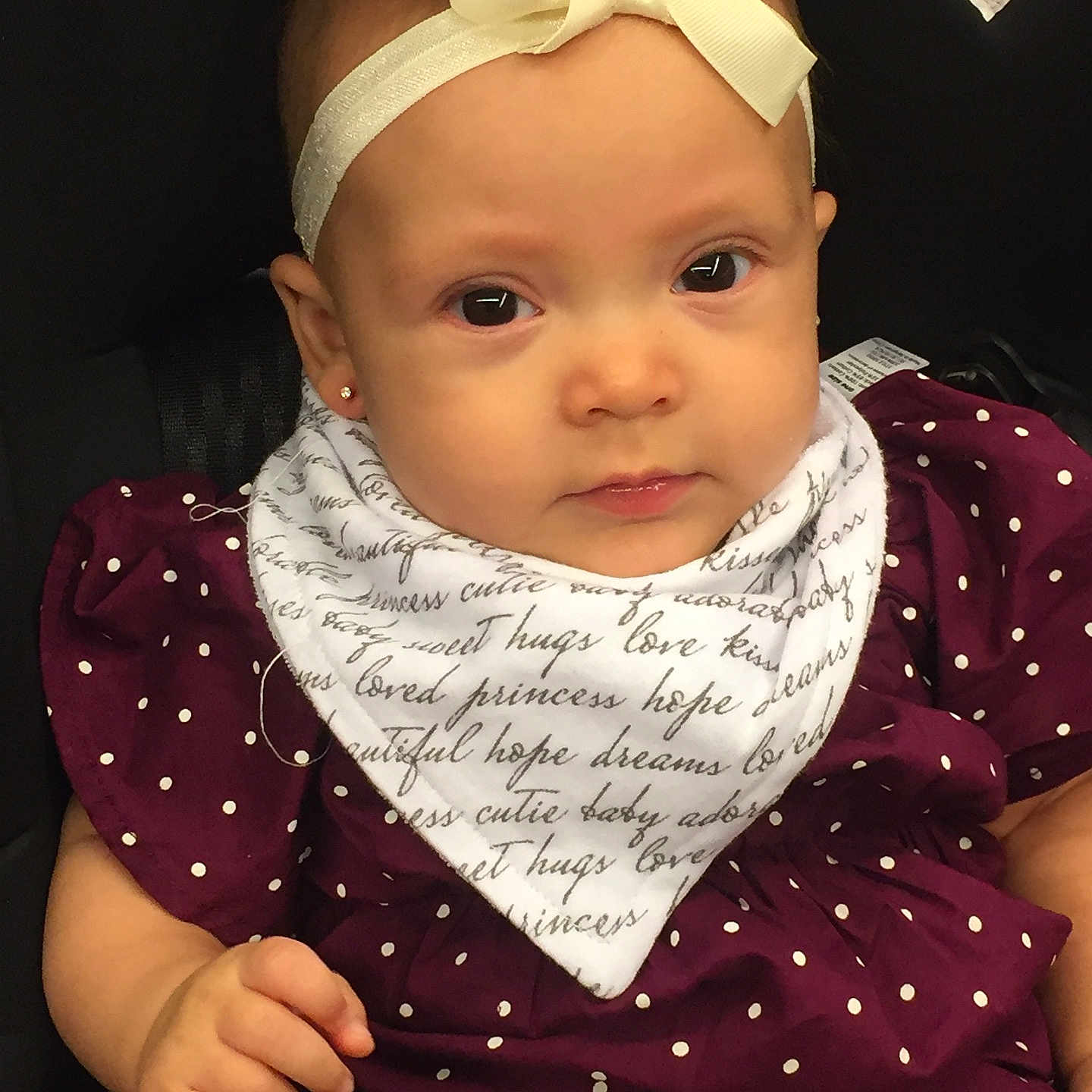 Kalani joined the competition — help win amazing prizes! cheek, child, design, eye, girl, infant, nose, pattern, product, purple, skin, smile, toddler