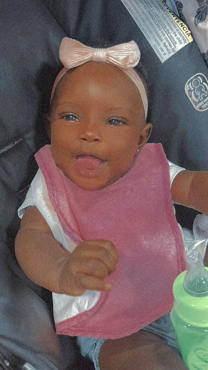 Faith joined the competition — help win amazing prizes! baby, baby_toddler_clothing, cheek, child, finger, forehead, fun, gesture, happy, lip, nose, person, pink, plastic_bottle, product, skin, smile, textile, thumb, toddler