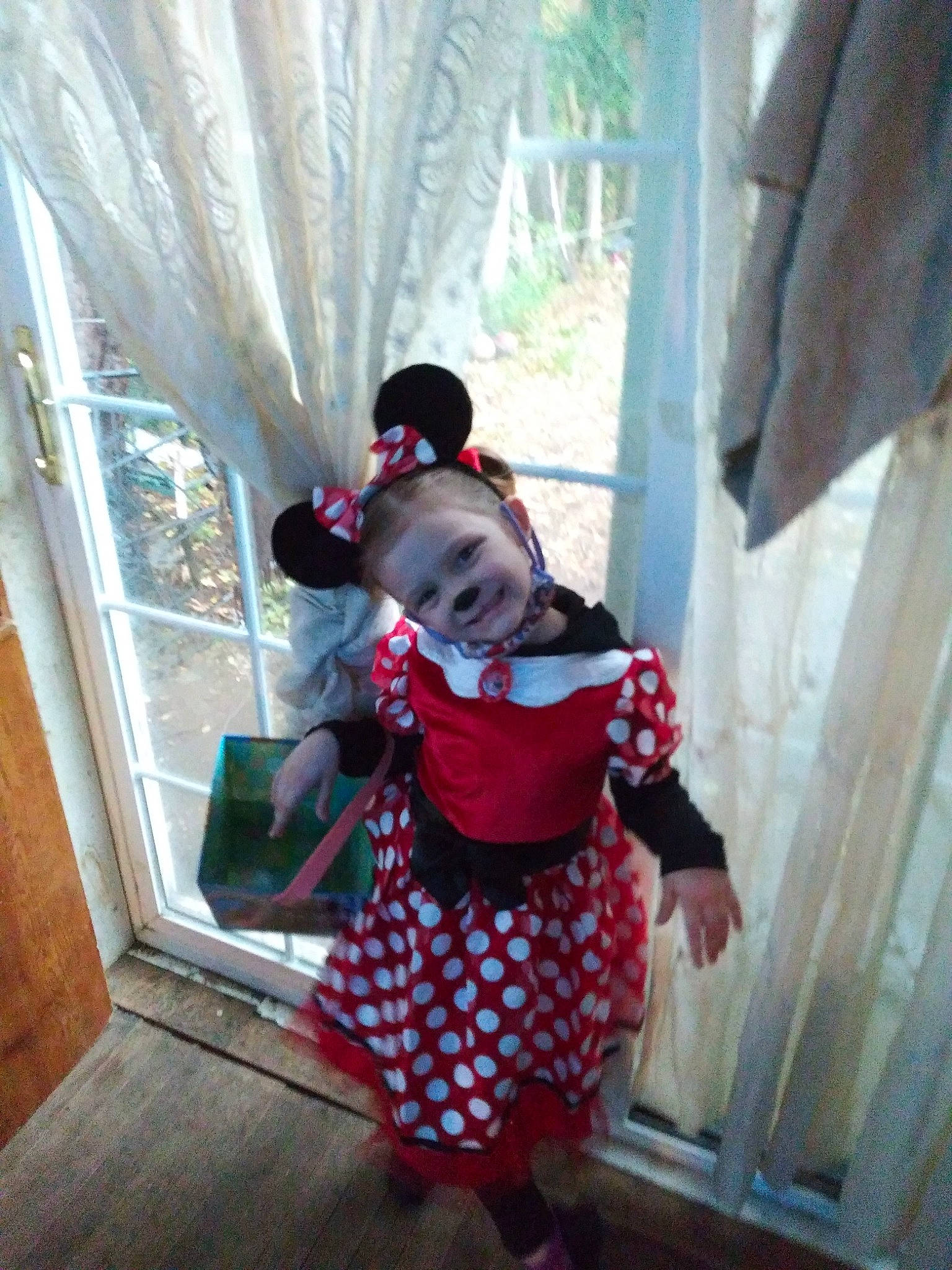 Jazmyn is registered to the contest to win money with this photo: baby, baby_toddler_clothing, child, curtain, door, dress, event, flooring, fun, happy, joy, magenta, pattern, person, plaid, plant, room, sandal, toddler, waist