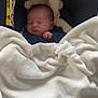 baby, blanket, car_seat, child, cozy, comfort, cute, face, headrest, infant, newborn, peaceful, resting, sleeping, soft, toddler, transport, warning_label, white_blanket, yellow_label