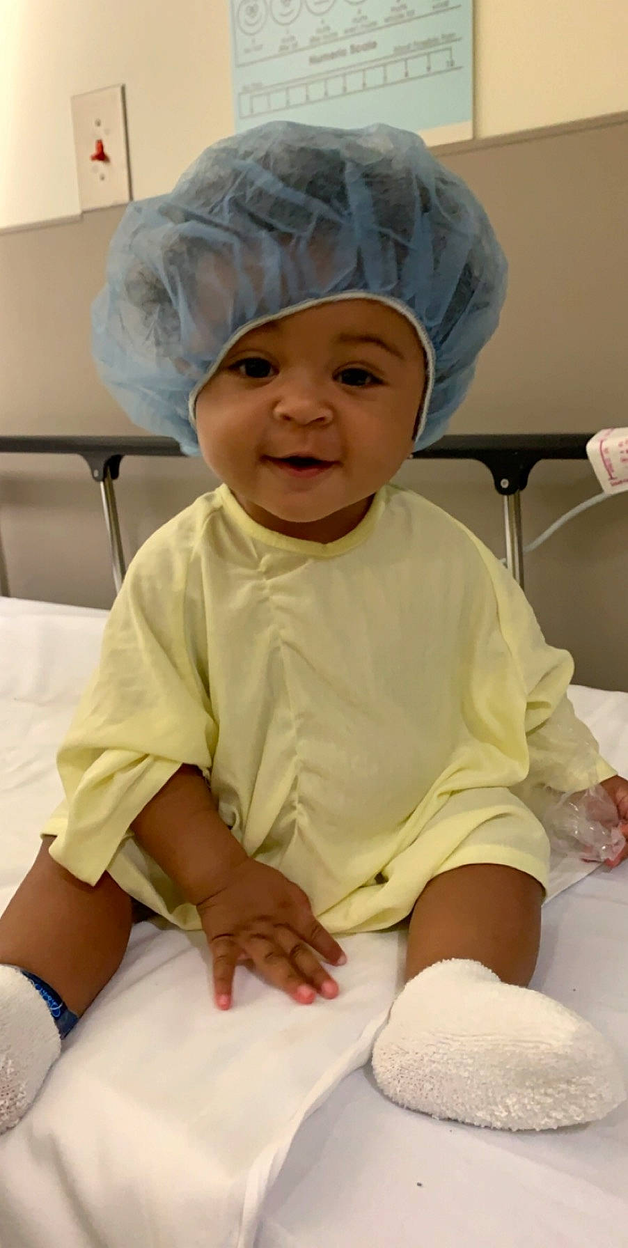 Ariyah is registered to the contest to win money with this photo: baby, bonnet, child, headgear, person, toddler