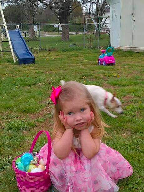 Carolyn is registered to the contest to win money with this photo: child, easter, fun, grass, holiday, person, pink, play, summer, toddler, yard