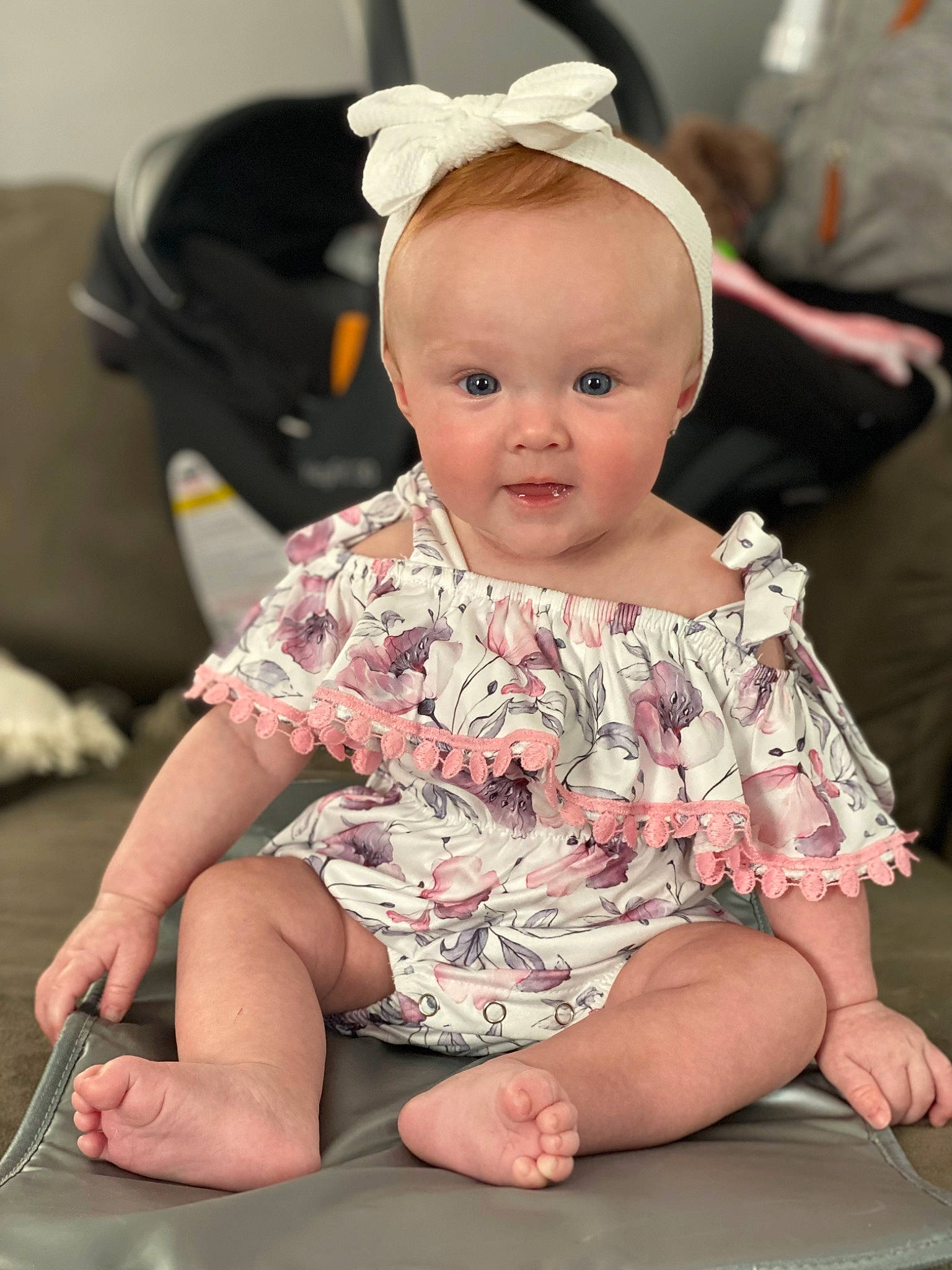 Brinlee joined the competition — help win amazing prizes! baby, baby_toddler_clothing, cheek, chin, comfort, dress, eye, face, facial_expression, fashion, hairstyle, happy, head, iris, neck, person, pink, skin, sleeve, standing