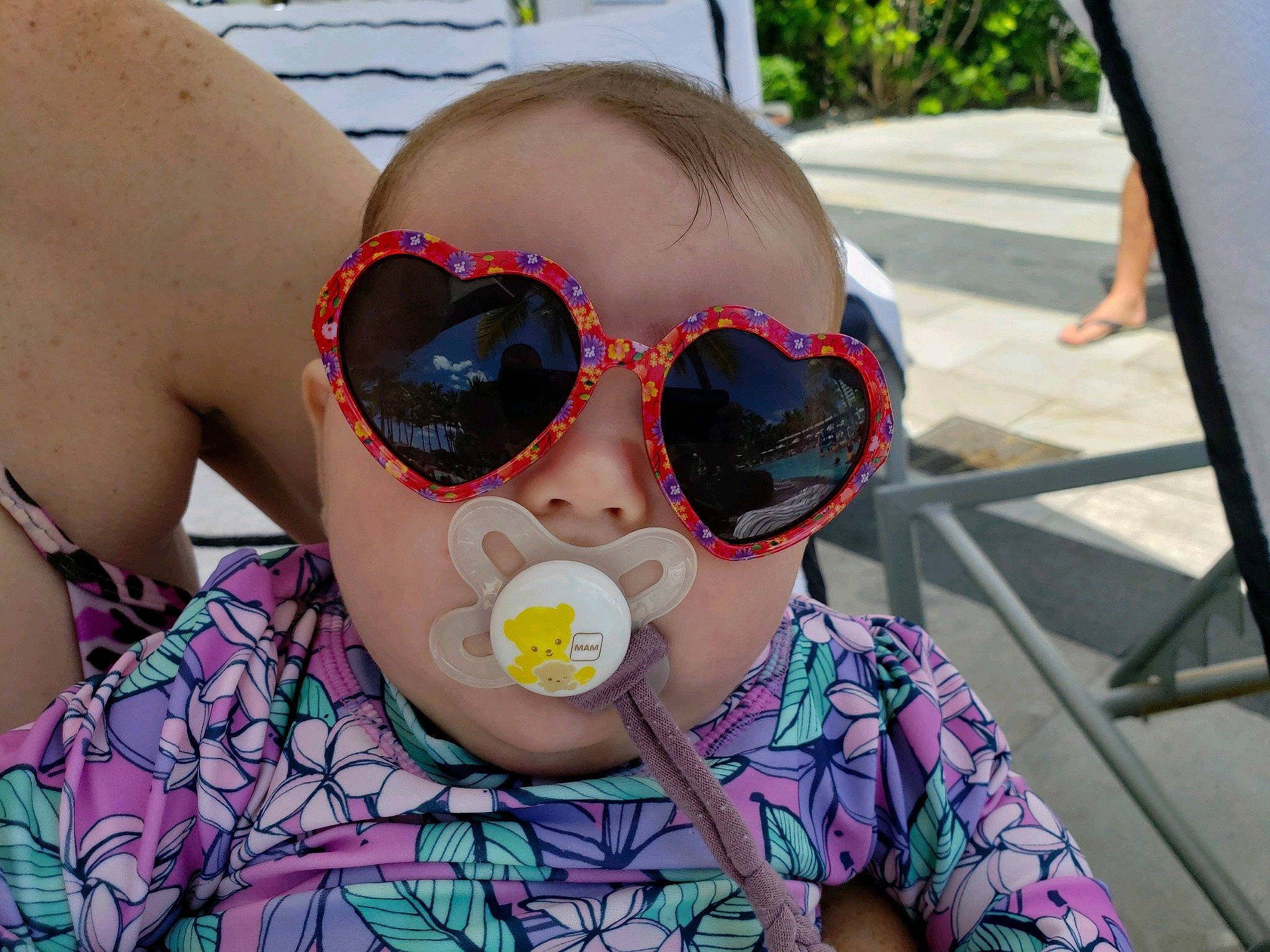 Liliana joined the competition — help win amazing prizes! baby_toddler_clothing, clothing, cool, eyelash, eyewear, glasses, goggles, grass, happy, head, headgear, lip, mammal, mouth, neck, person, pink, skin, sunglasses, vertebrate