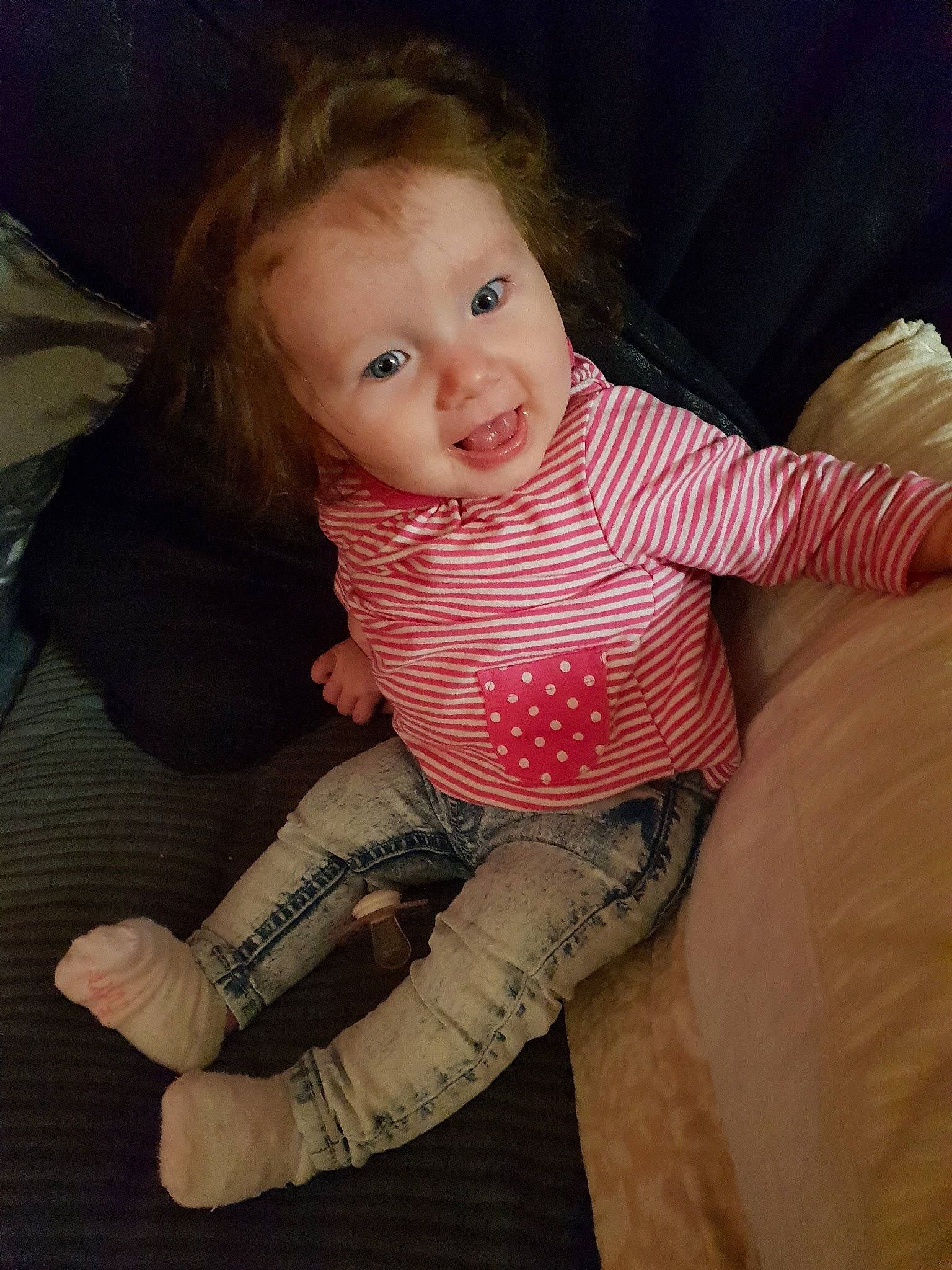 Skye joined the competition — help win amazing prizes! arm, beauty, cheek, child, eye, finger, girl, hair, hand, human_hair_color, infant, leg, mouth, nose, organ, person, pink, sitting, skin, smile