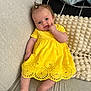 Lilia a rejoint le concours — aidez-le/la à gagner de superbes lots ! baby, bodypart, clothing, couch, cushion, dress, face, finger, furniture, hand, happy, head, homedecor, newborn, person, photography, portrait, sitting, skirt, smile