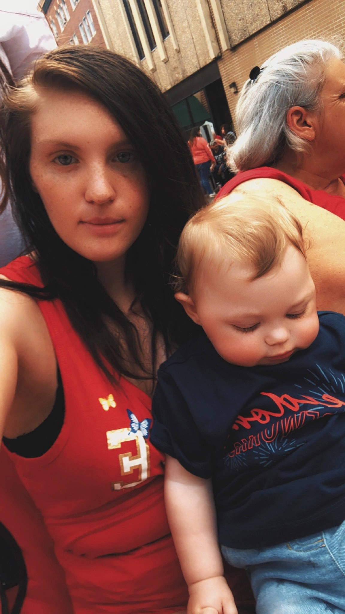 River is registered to the contest to win money with this photo: beauty, chest, chin, cool, event, face, facial_expression, fashion, fun, hair, hairstyle, happy, head, jewellery, leisure, person, shoulder, skin, sleeveless_shirt, t_shirt