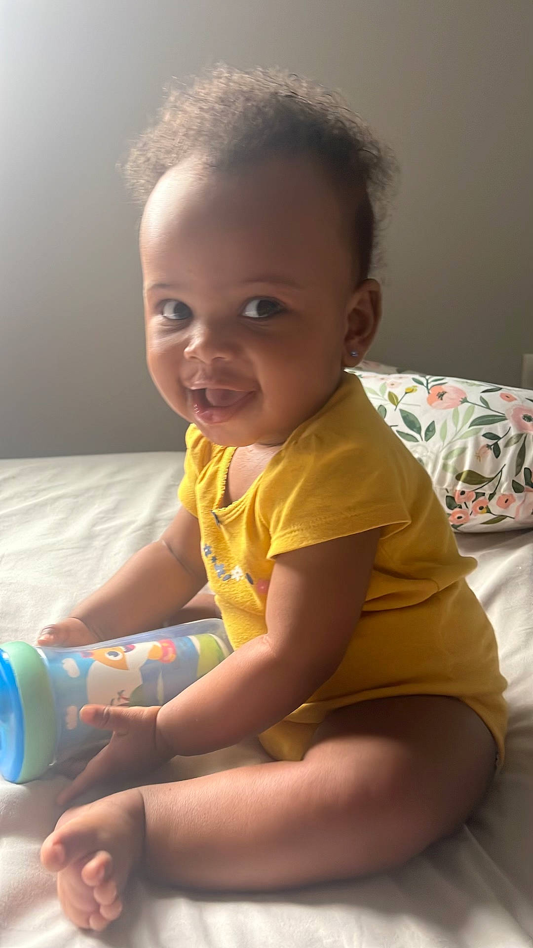 Keziah Hampton joined the competition — help win amazing prizes! arm, baby, baby_toddler_clothing, cheek, child, comfort, finger, flooring, fun, hairstyle, hand, happy, iris, light, nose, person, product, skin, sleeve, smile