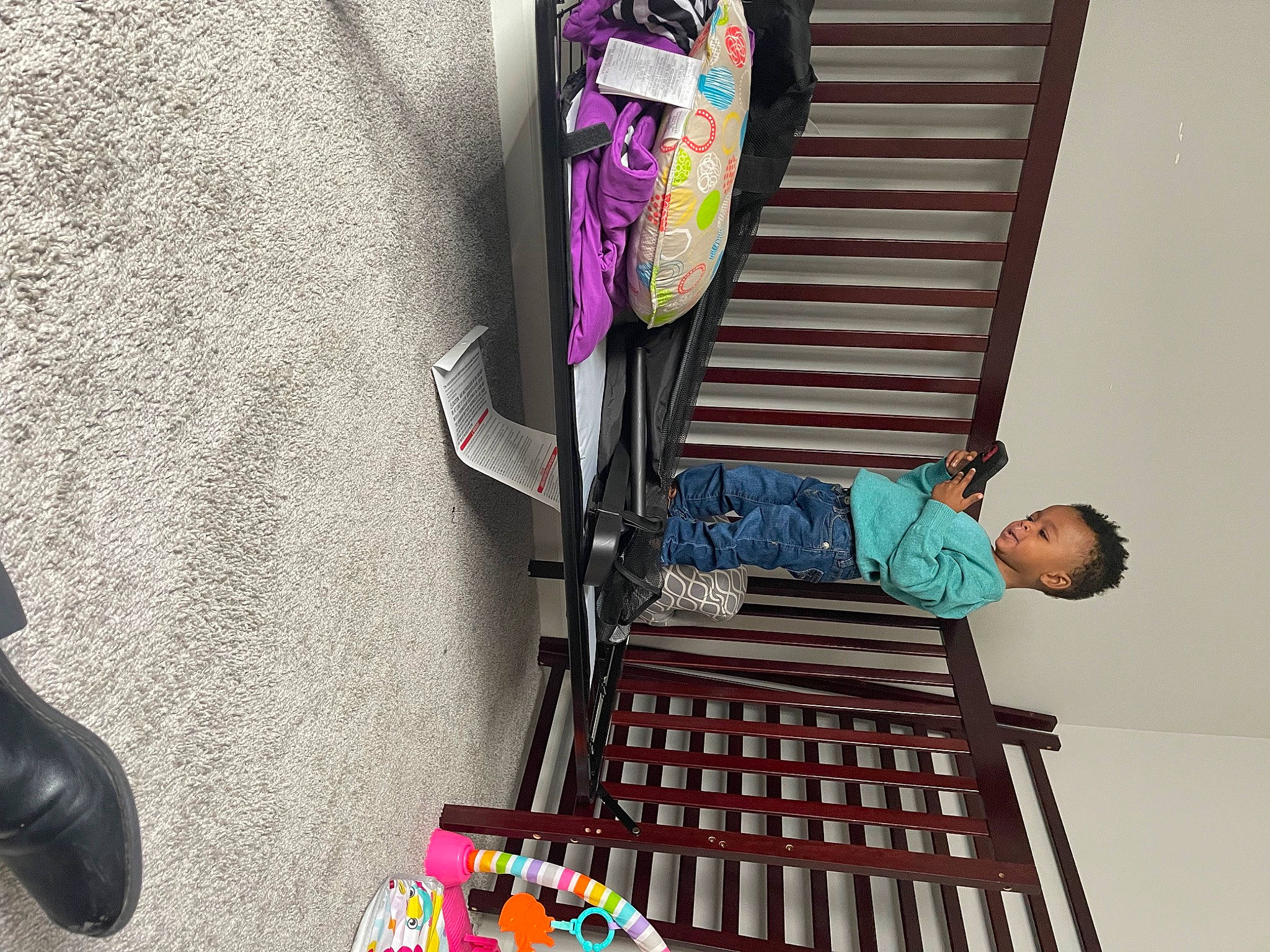 Hezekiah joined the competition — help win amazing prizes! baby_products, bag, baggage, chair, child, design, flooring, leisure, magenta, pattern, person, photography, room, sitting, street_fashion, t_shirt, toddler, travel, visual_arts, wood