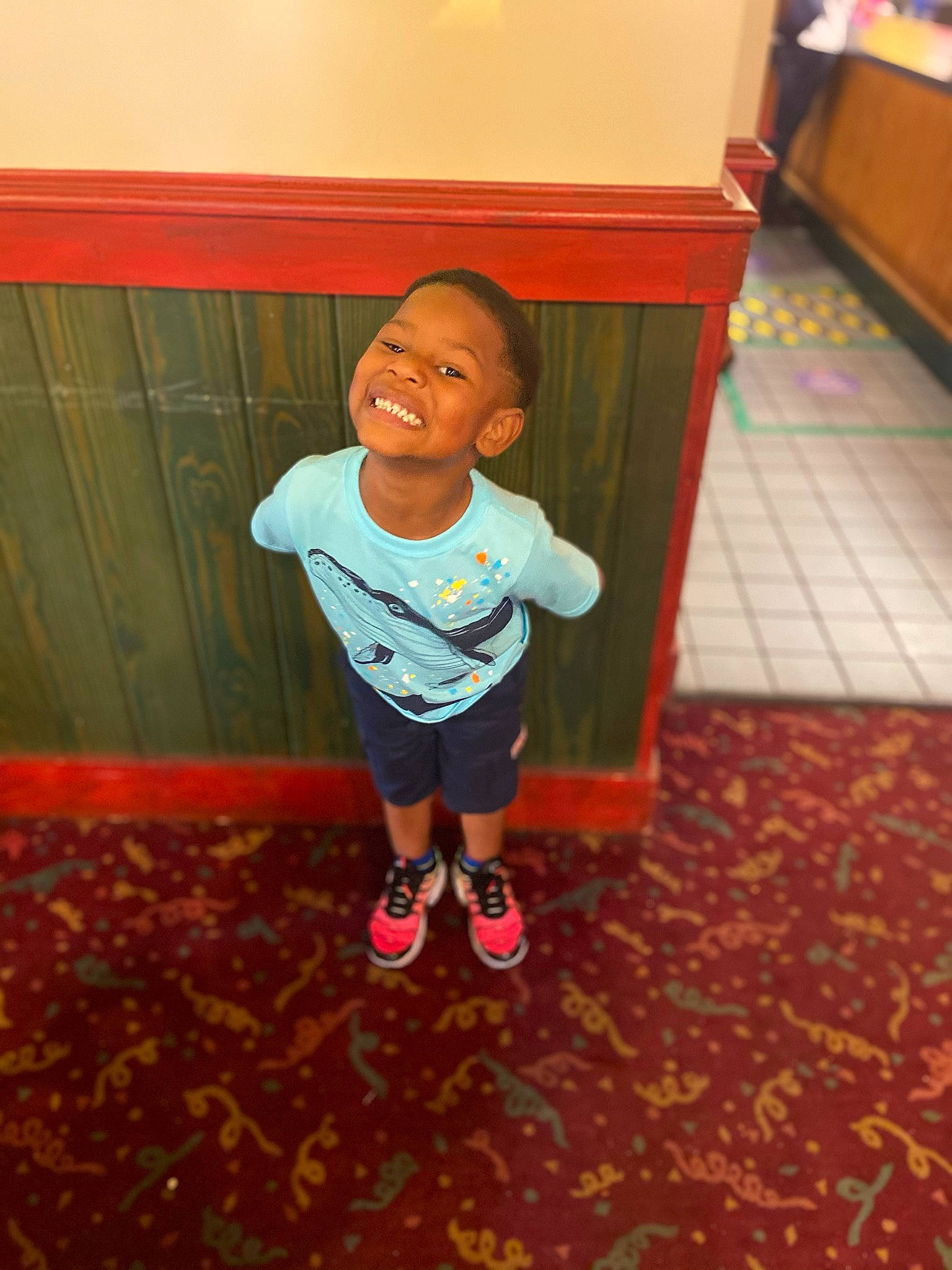 Princeton joined the competition — help win amazing prizes! baby_toddler_clothing, carpet, child, eye, floor, flooring, fun, happy, hardwood, human_leg, joy, pattern, person, room, shorts, sleeve, smile, standing, toddler, varnish