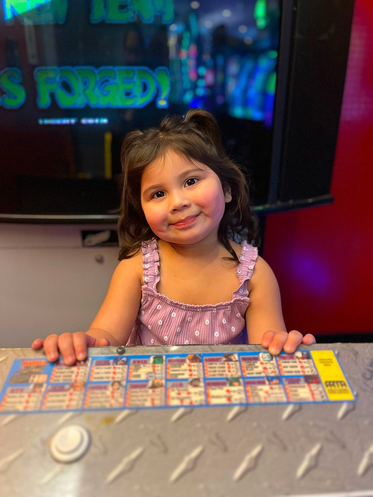 Flora joined the competition — help win amazing prizes! audio_equipment, chair, child, desk, display_device, electronic_device, entertainment, event, fashion_design, flash_photography, fun, games, indoor_games_and_sports, joy, leisure, magenta, person, recreation, smile, table