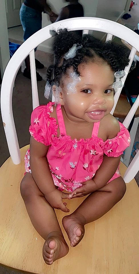 Jael joined the competition — help win amazing prizes! baby, cheek, child, child_model, joy, leg, neck, person, pink, sitting, skin, smile, thigh, toddler