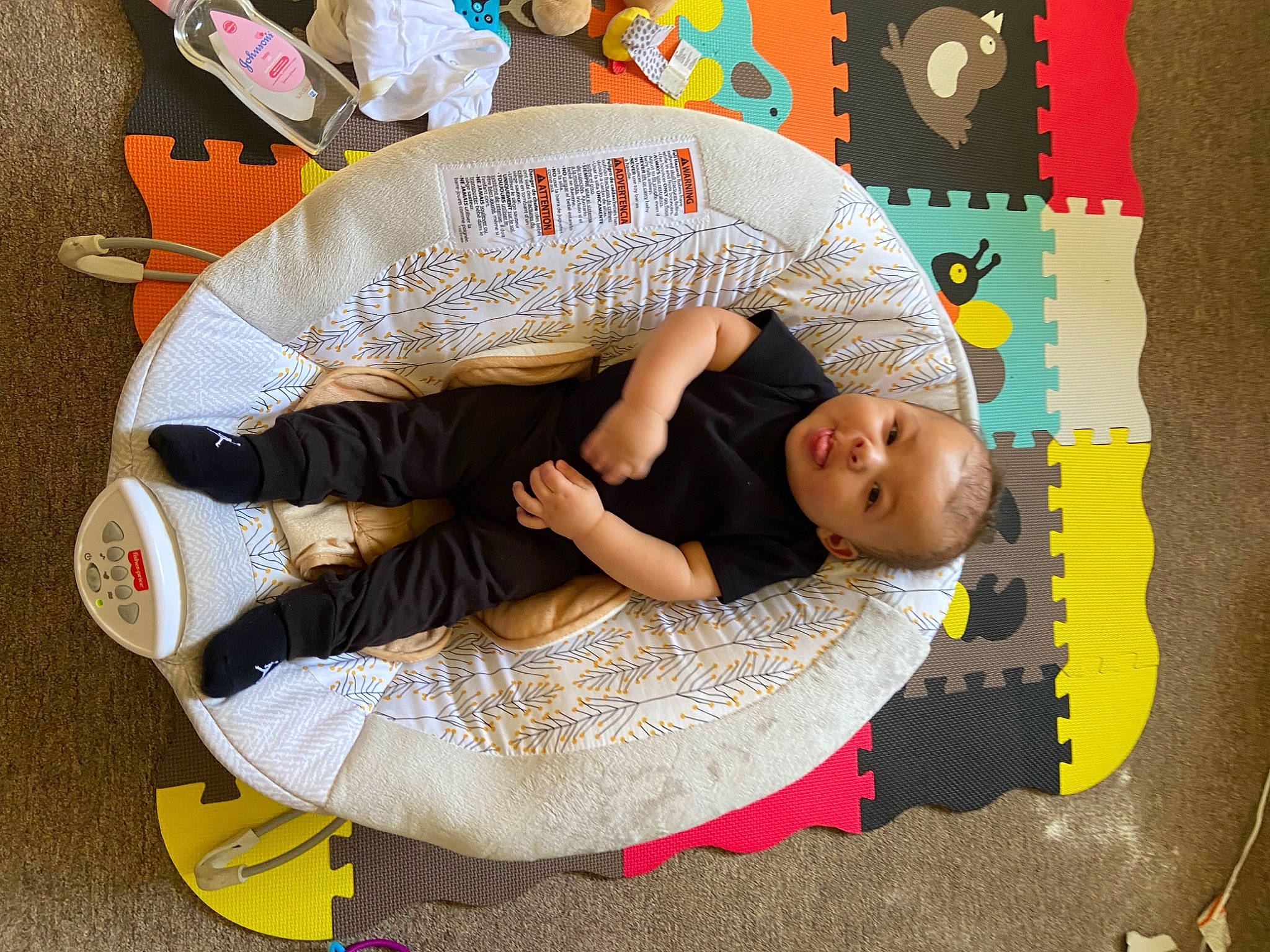 Kingstyn is registered to the contest to win money with this photo: art, baby, baby_products, baby_toys, child, comfort, flooring, font, fun, happy, leisure, linens, nap, pattern, person, play, sitting, t_shirt, toddler, visual_arts