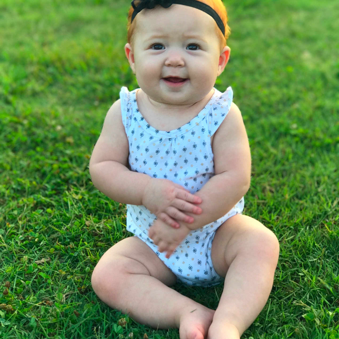 Gracie Mae joined the competition — help win amazing prizes! beauty, black_hair, child, girl, grass, happiness, infant, lawn, meadow, plant, skin, smile, summer