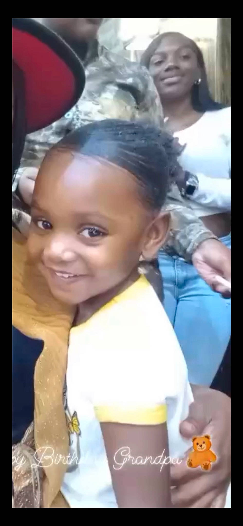 Ja'Niyah is registered to the contest to win money with this photo: abdomen, black_hair, cheek, chest, child, eyelash, fashion_accessory, flash_photography, fun, hair, happy, headpiece, iris, joy, person, photo_caption, selfie, sitting, skin, smile