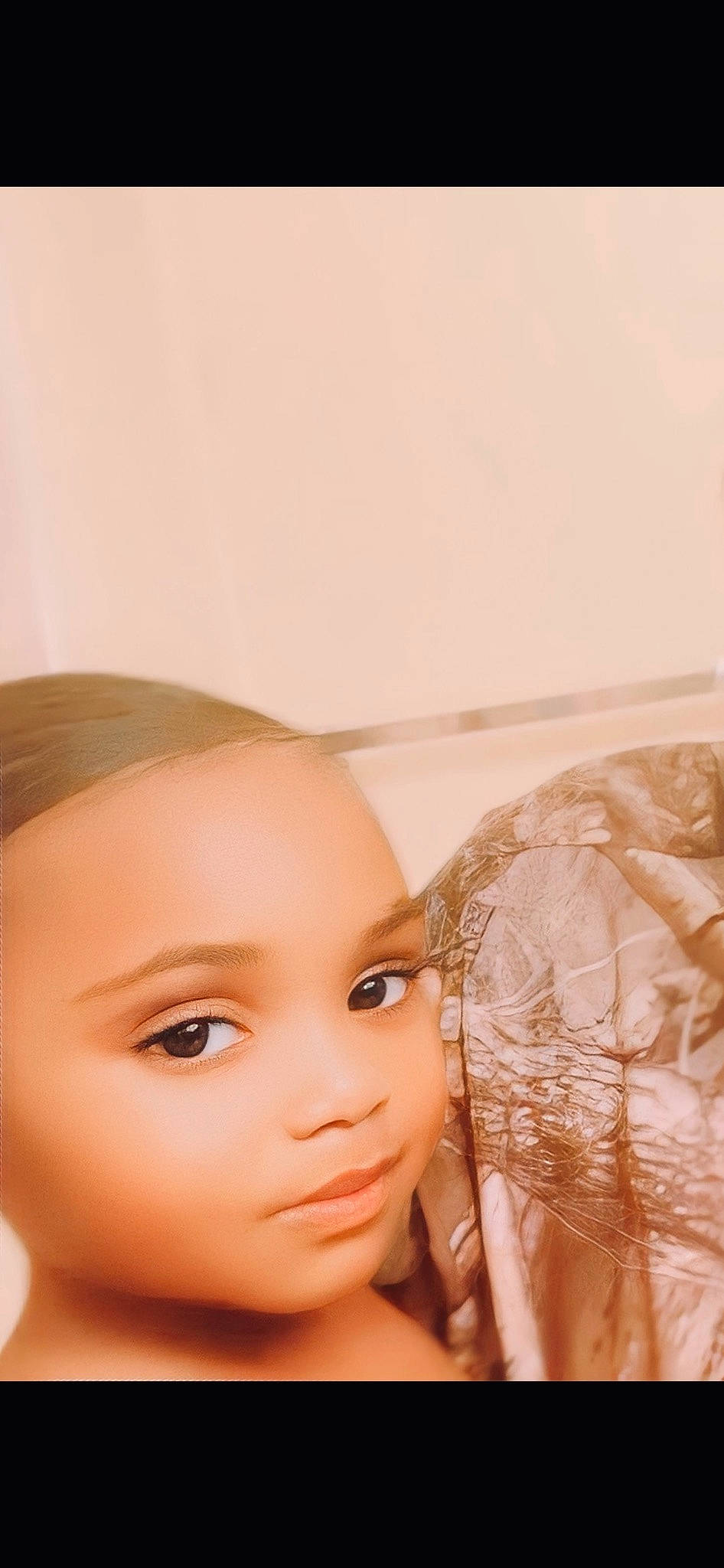 Ja'Niyah is registered to the contest to win money with this photo: black_hair, bridal_accessory, cheek, chest, child, embellishment, eyebrow, eyelash, fashion_accessory, fashion_design, flash_photography, happy, iris, lip, neck, person, portrait, portrait_photography, shoulder, toddler