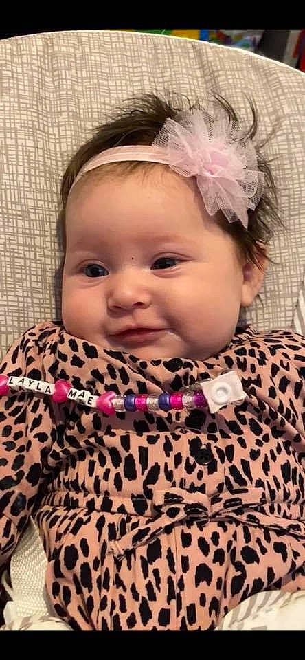 Layla-mae joined the competition — help win amazing prizes! baby, baby_toddler_clothing, cheek, child, design, face, fashion_accessory, forehead, hair, hair_accessory, head, headband, headgear, headpiece, pattern, person, pink, product, skin, smile