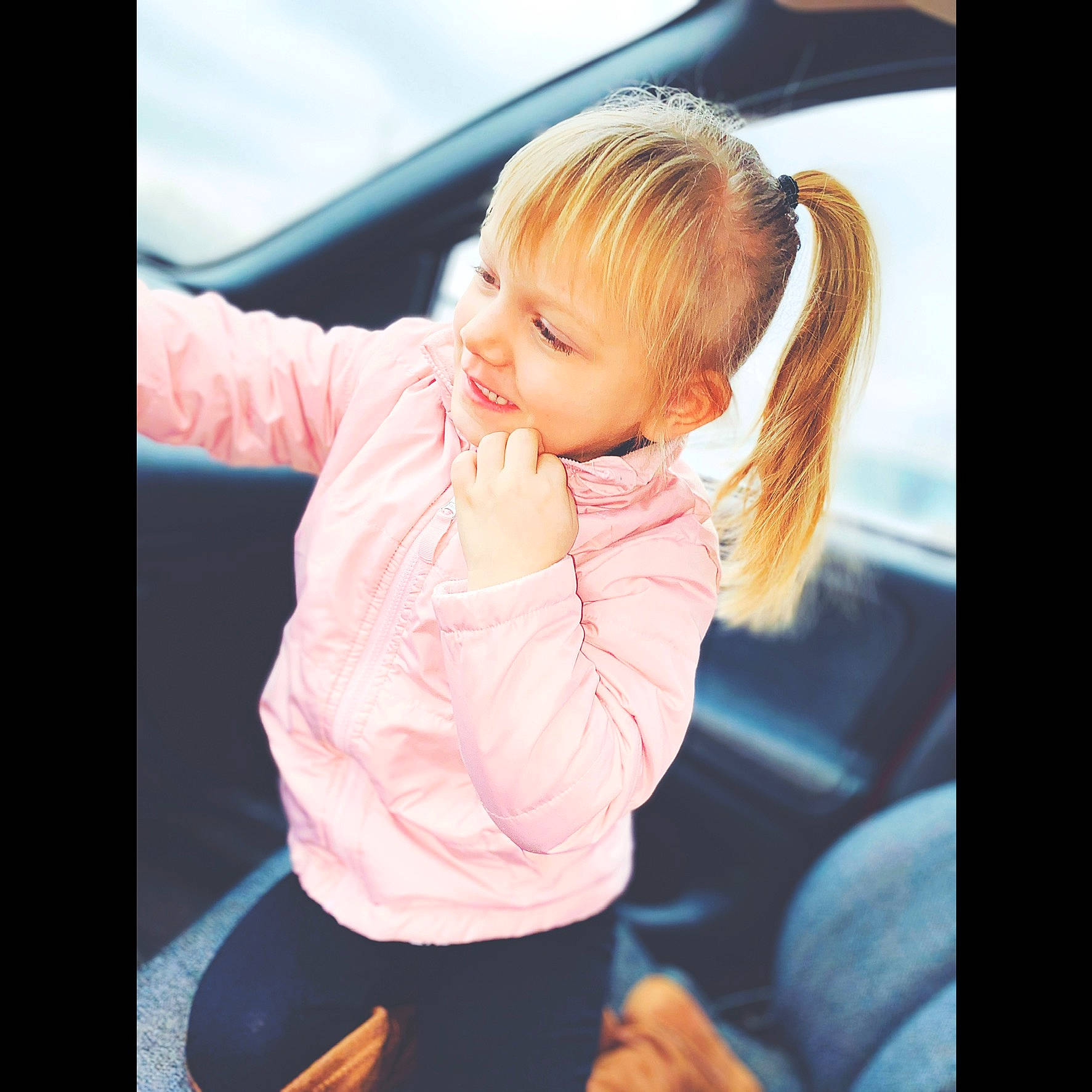 Haley joined the competition — help win amazing prizes! arm, beauty, blond, cheek, child, cool, ear, hair, hairstyle, hand, human, joint, joy, neck, outerwear, person, shoulder, skin, sky, smile