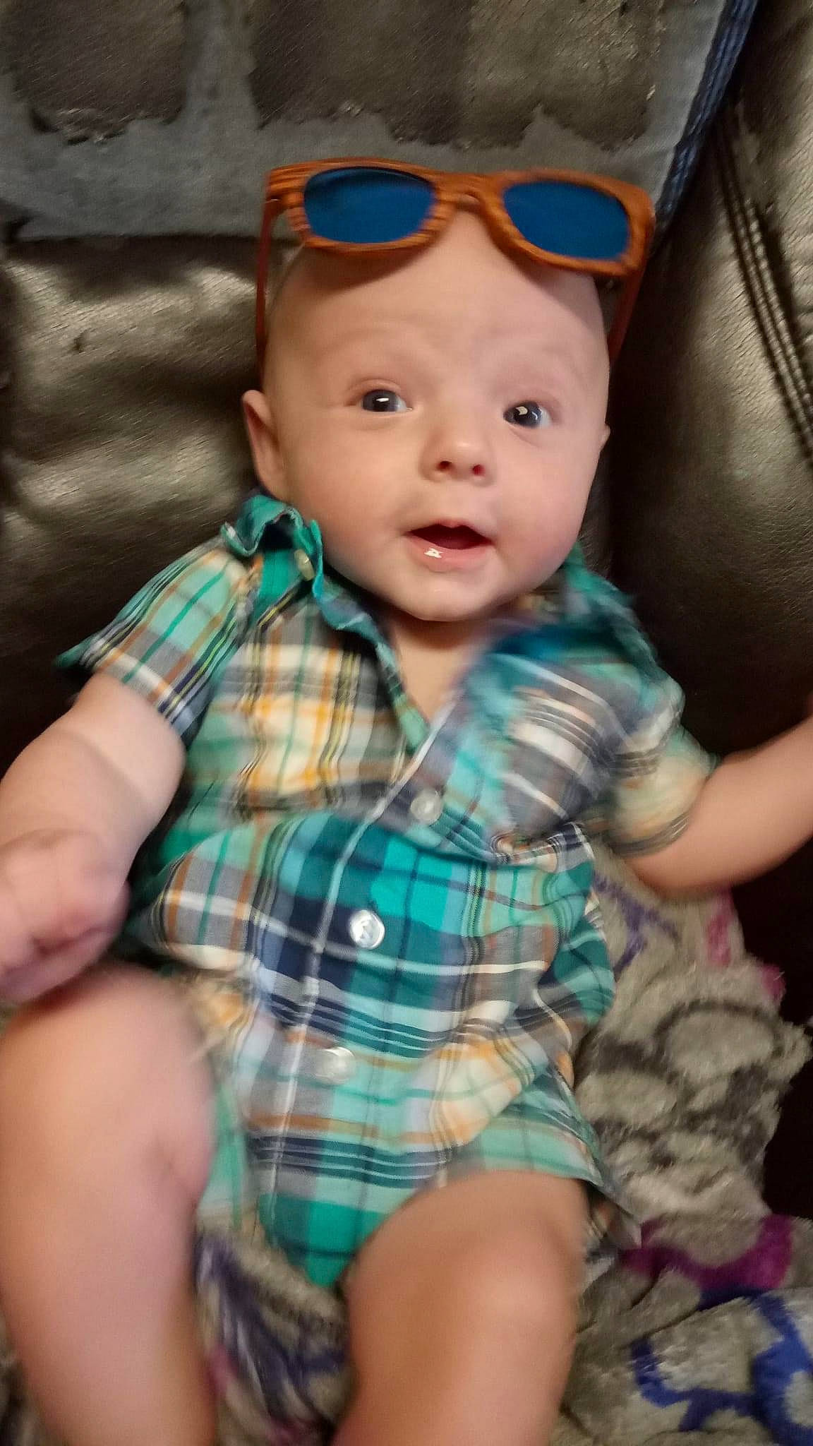 Valerian joined the competition — help win amazing prizes! baby_toddler_clothing, blue, cap, cheek, chin, eye, face, glasses, goggles, green, hairstyle, head, headwear, lip, organ, person, skin, sleeve, smile, sunglasses