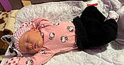 Ysabella is registered to the contest to win money with this photo: baby, baby_girl, blanket, bow, child, clothing, crib, cute, headband, hello_kitty, indoors, infant, mittens, newborn, peaceful, pink_clothing, portrait, resting, sleeping, soft