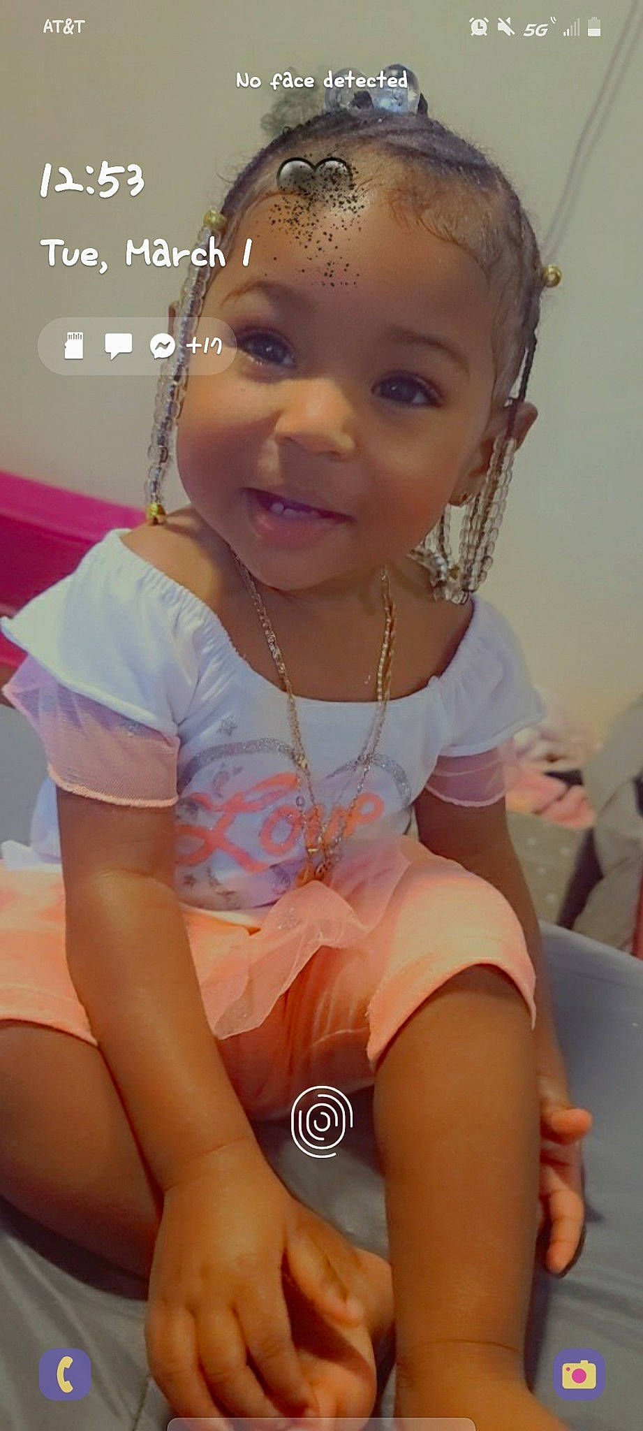 Chaniylah is registered to the contest to win money with this photo: baby, baby_toddler_clothing, blond, cheek, child, eyelash, hairstyle, happy, iris, jewellery, lip, magenta, mouth, neck, person, pink, skin, sleeve, smile, thigh