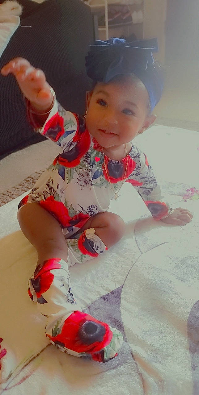 Chaniylah joined the competition — help win amazing prizes! arm, baby_toddler_clothing, child, cool, finger, fun, hand, happy, human_leg, joy, leg, pattern, person, pink, skin, sleeve, smile, sock, textile, thigh