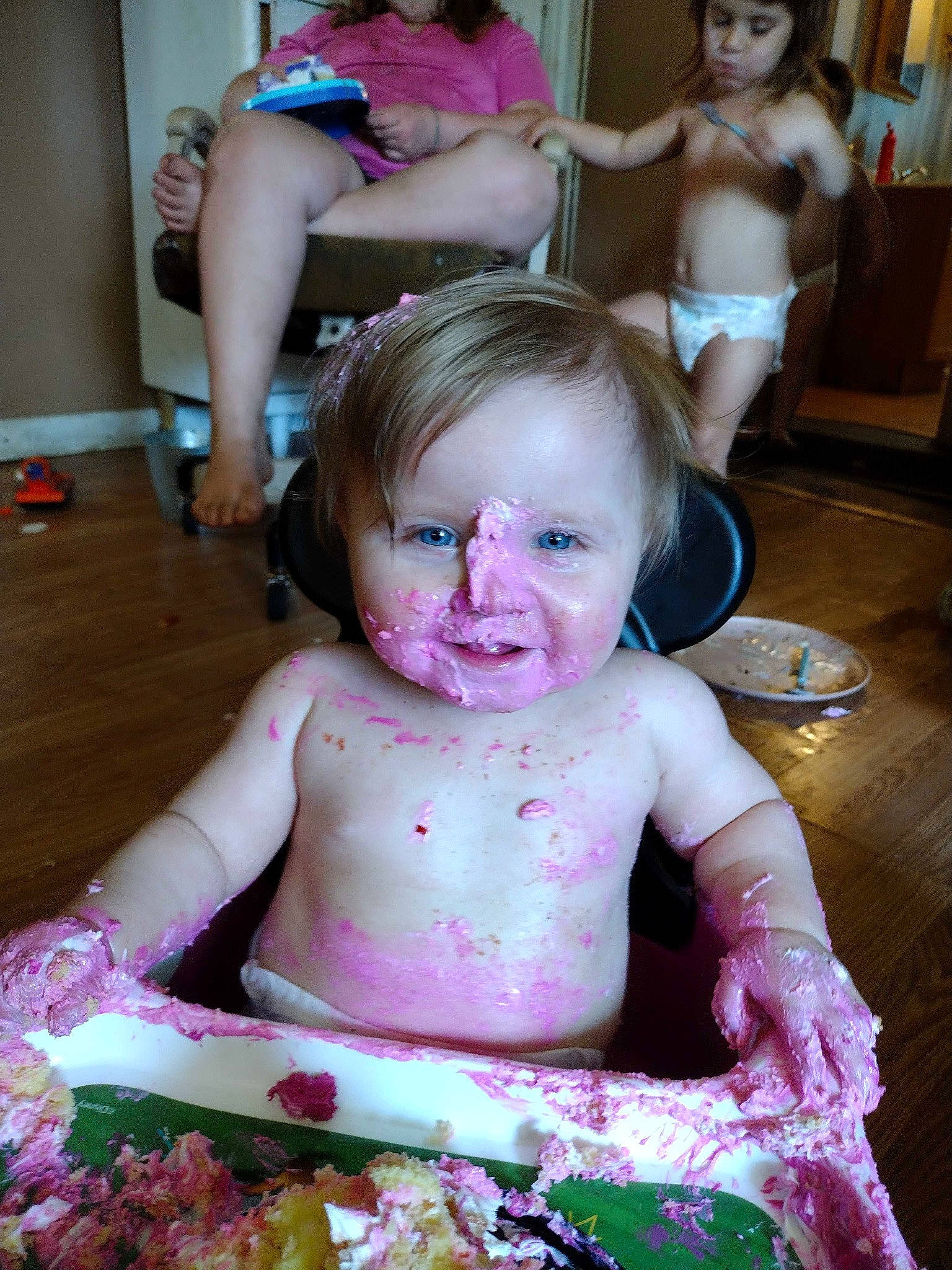 Maci joined the competition — help win amazing prizes! baby, baby_toddler_clothing, chair, chest, child, cooking, event, fun, happy, head, party, people, person, pink, sitting, skin, smile, sweetness, thigh, toddler