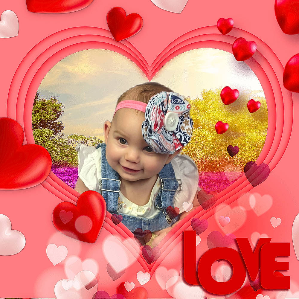 Mazikeen is registered to the contest to win money with this photo: baby, baby_toddler_clothing, beauty, child, facial_expression, font, fun, greeting, happy, headwear, magenta, pattern, person, petal, photograph, picture_frame, pink, product, red, smile