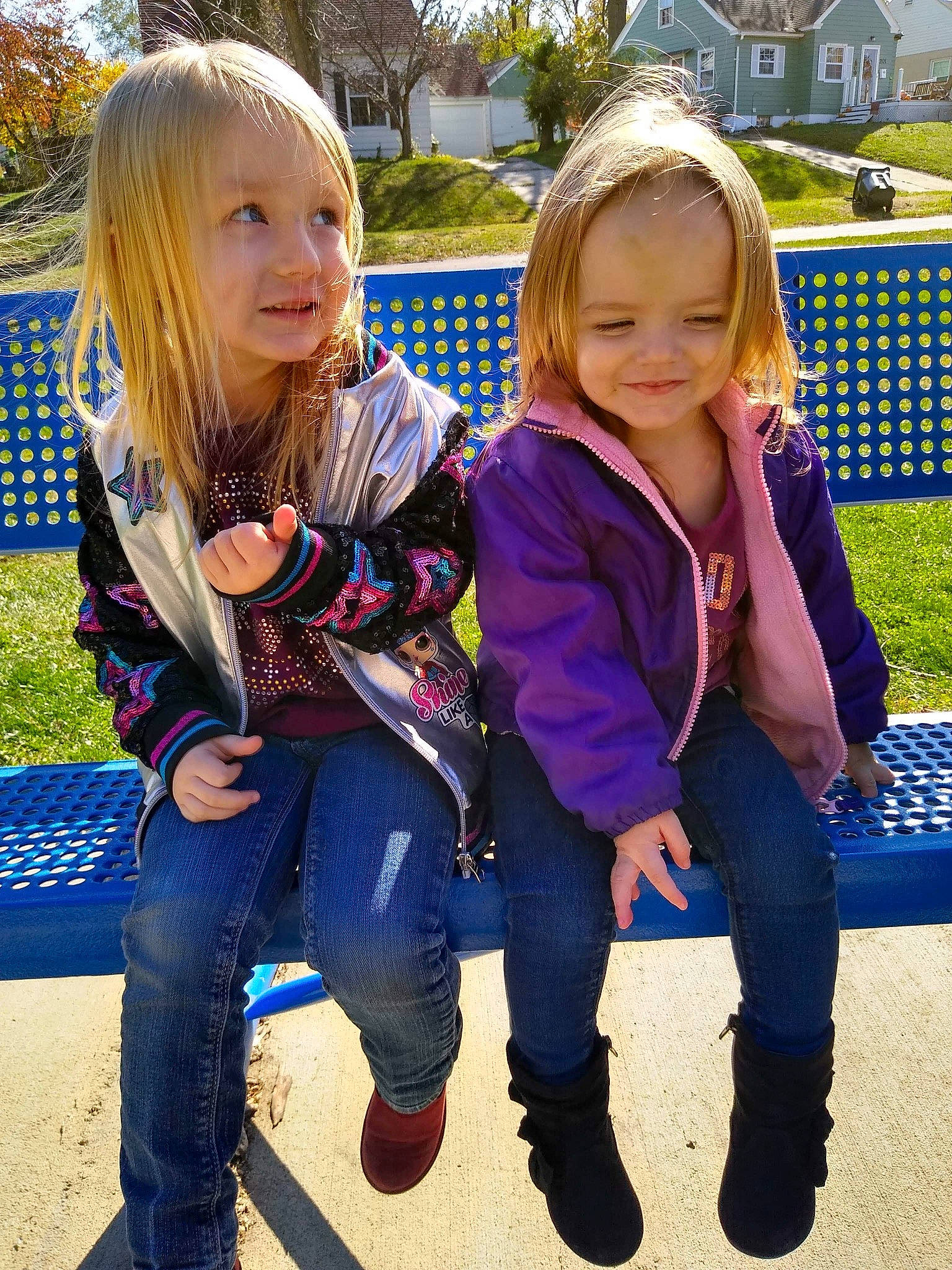 Everlee joined the competition — help win amazing prizes! baby_toddler_clothing, blue, eye, face, footwear, grass, hair, happy, head, iris, joy, leg, leisure, people_in_nature, person, plant, recreation, smile, standing, toddler