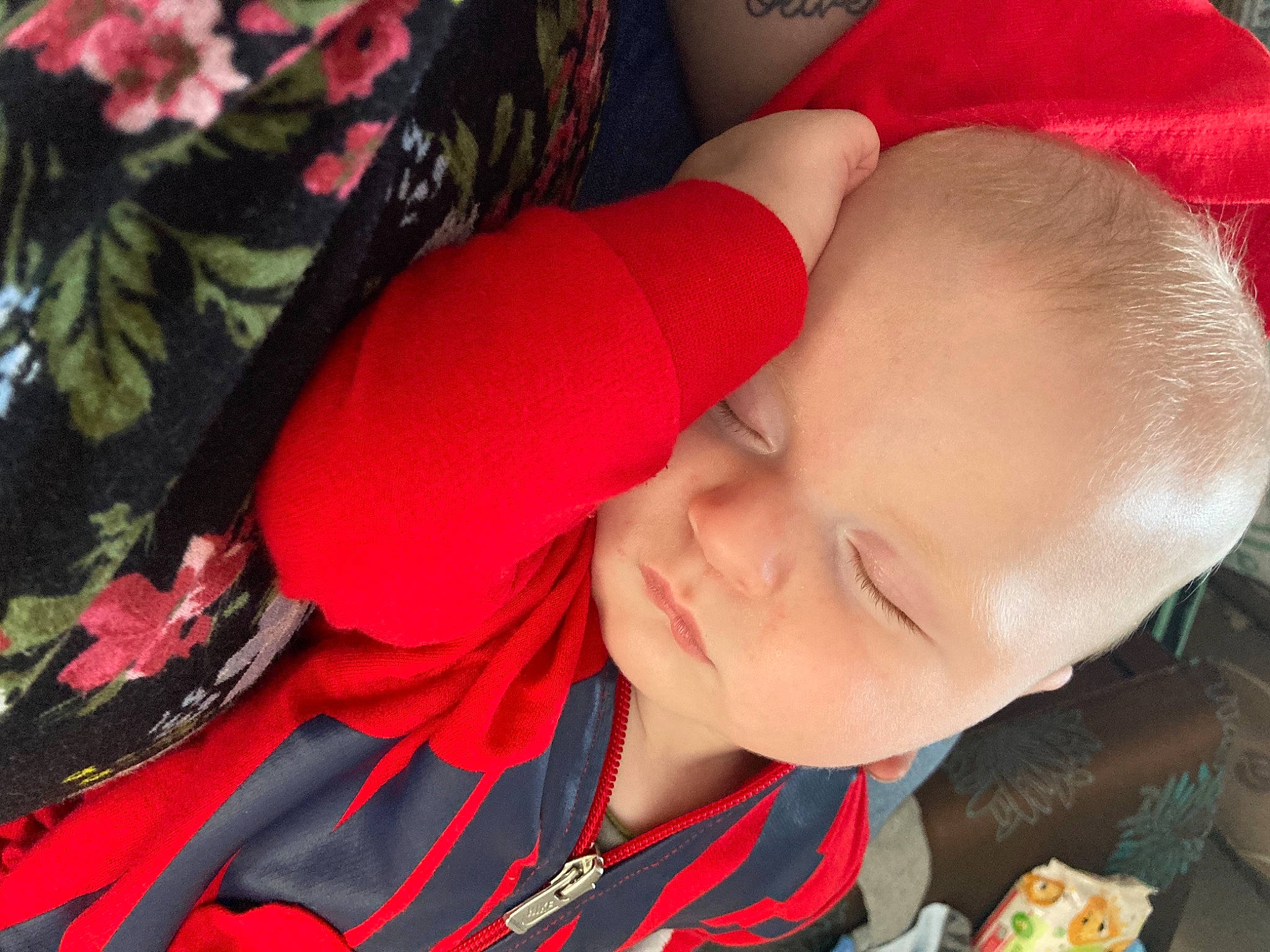 Stryker joined the competition — help win amazing prizes! baby, carmine, comfort, costume_accessory, ear, eyelash, lip, love, nail, nap, person, red, sleep, throat