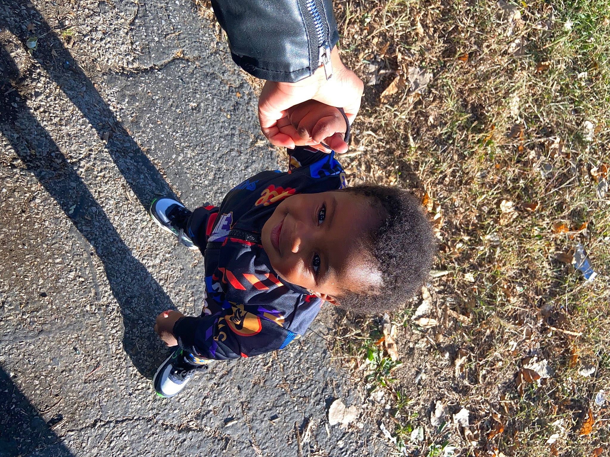 Jakobe joined the competition — help win amazing prizes! asphalt, child, electric_blue, fun, gesture, grass, happy, joy, landscape, leisure, people_in_nature, person, play, road_surface, sand, shadow, soil, toddler, tree