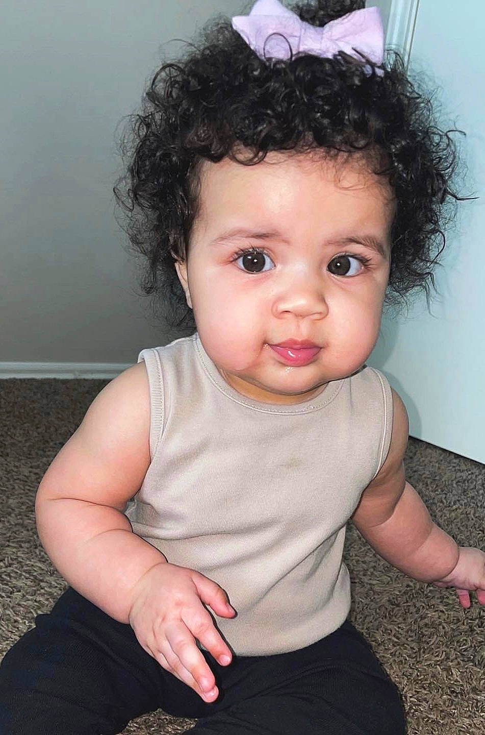 Violet is registered to the contest to win money with this photo: baby_toddler_clothing, cheek, chin, eye, eyebrow, eyelash, face, flash_photography, hair, hairstyle, head, iris, lip, neck, nose, person, shoulder, skin, sleeve, standing