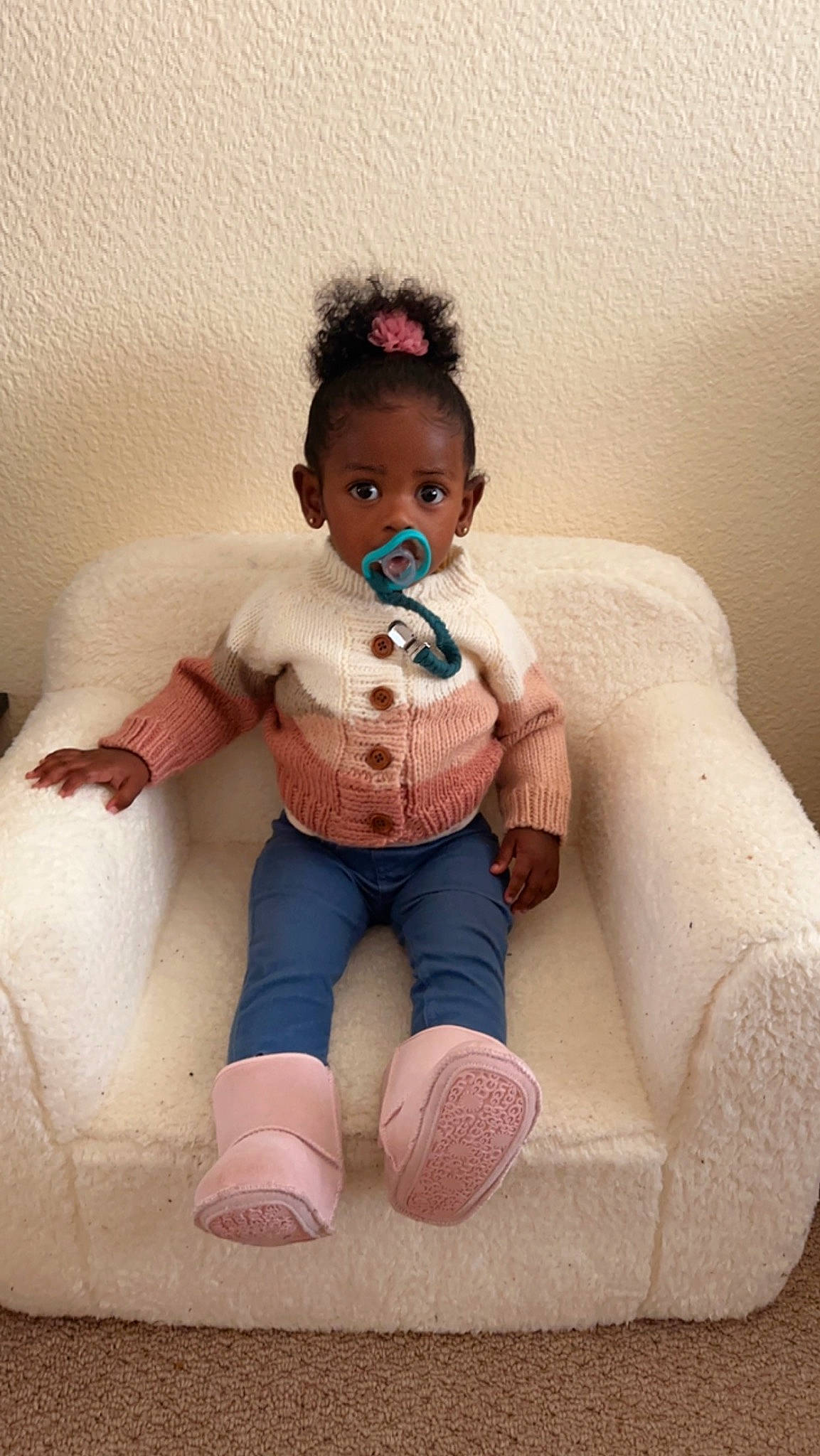 Lariah is registered to the contest to win money with this photo: art, cheek, chest, comfort, doll, dress, eye, eyelash, human_body, human_leg, jewellery, leg, person, pink, sleeve, stuffed_toy, thigh, toy, trunk, wig