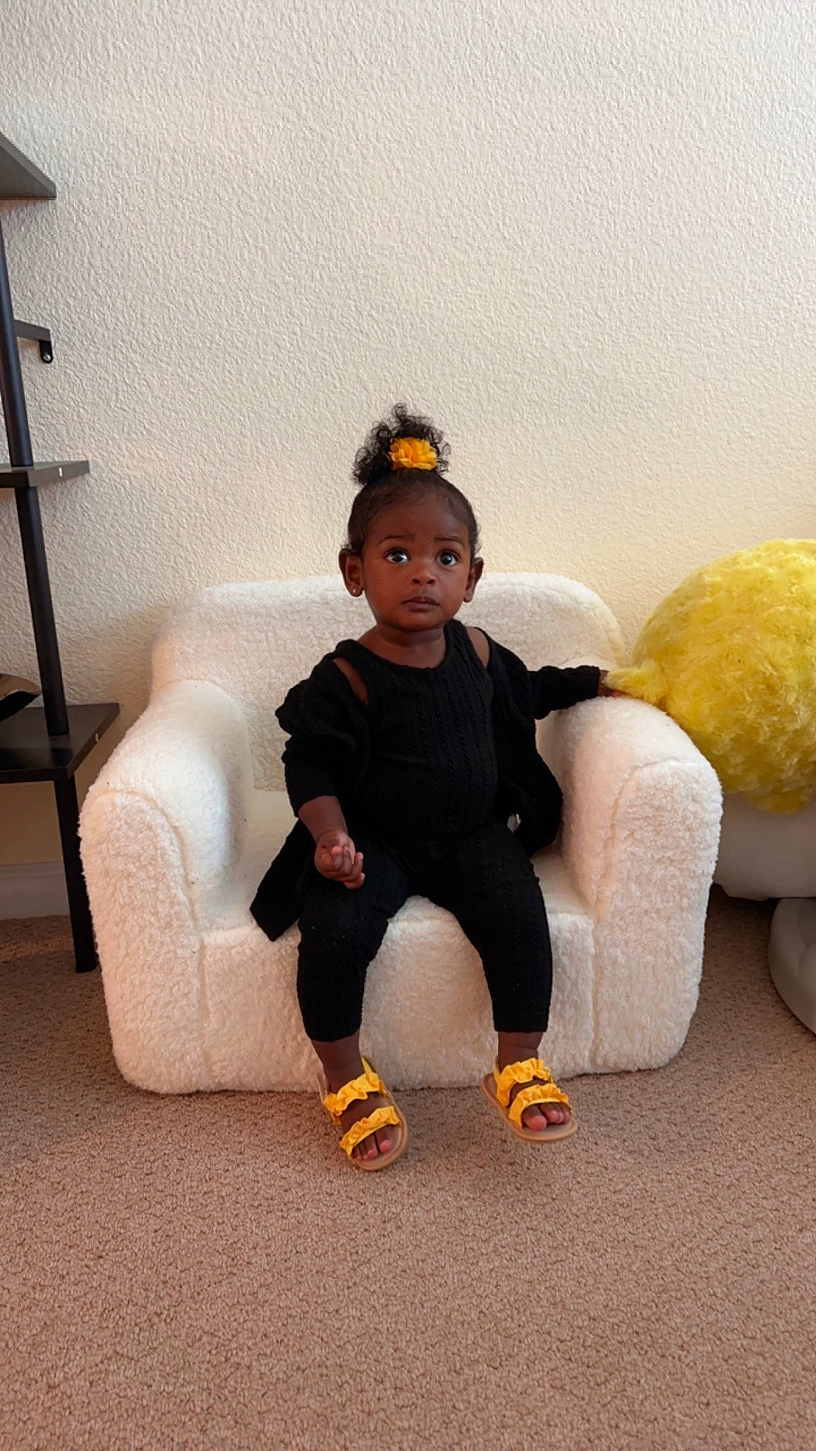 Lariah is registered to the contest to win money with this photo: comfort, couch, doll, fashion_accessory, fashion_design, floor, flooring, fur, human_leg, knee, leg, person, pillow, room, sitting, sleeve, stuffed_toy, teddy_bear, thigh, throw_pillow