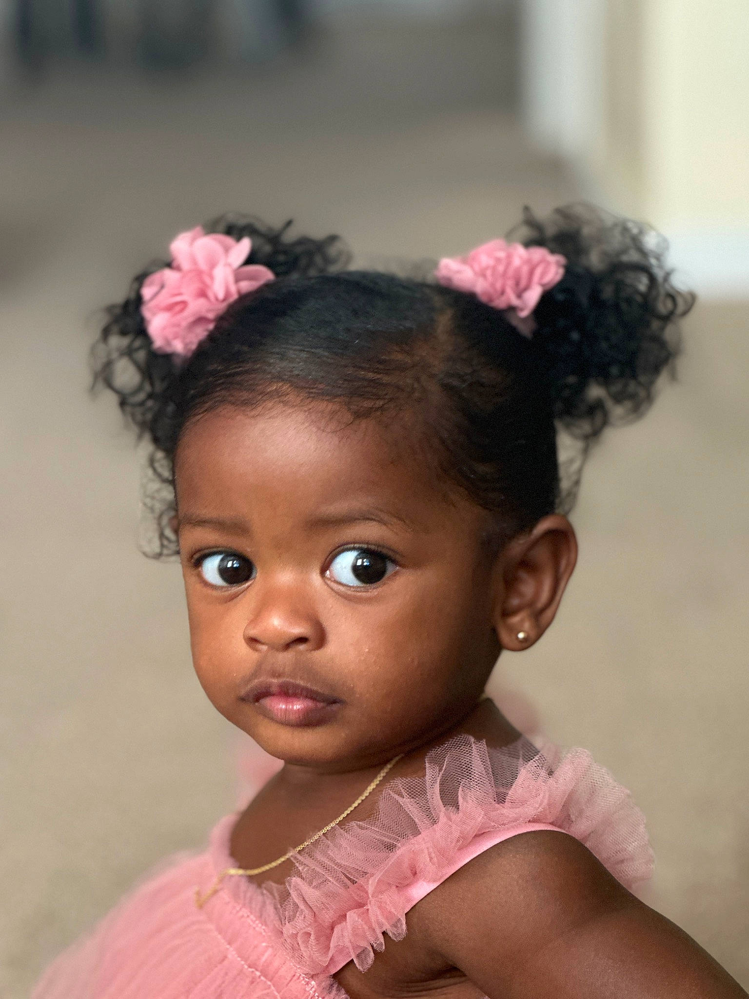 Lariah is registered to the contest to win money with this photo: beauty, black_hair, cheek, child, ear, eyebrow, eyelash, fashion_accessory, flash_photography, flower, hair_accessory, happy, headpiece, human_body, iris, lip, magenta, person, pink, skin