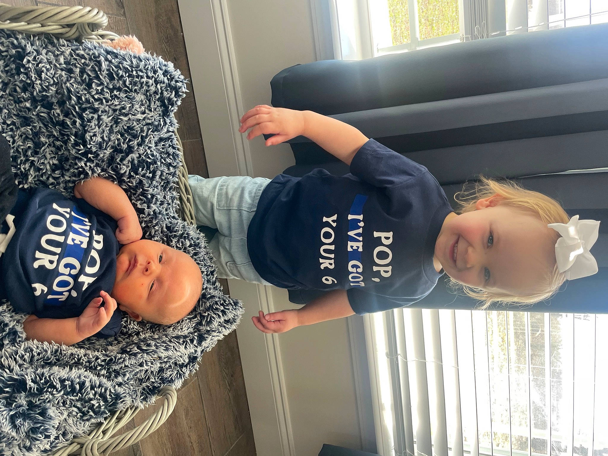 Emelia joined the competition — help win amazing prizes! baby, baby_toddler_clothing, cap, child, comfort, couch, elbow, finger, fun, gesture, hand, happy, hat, joy, leisure, person, snapshot, t_shirt, thigh, toddler