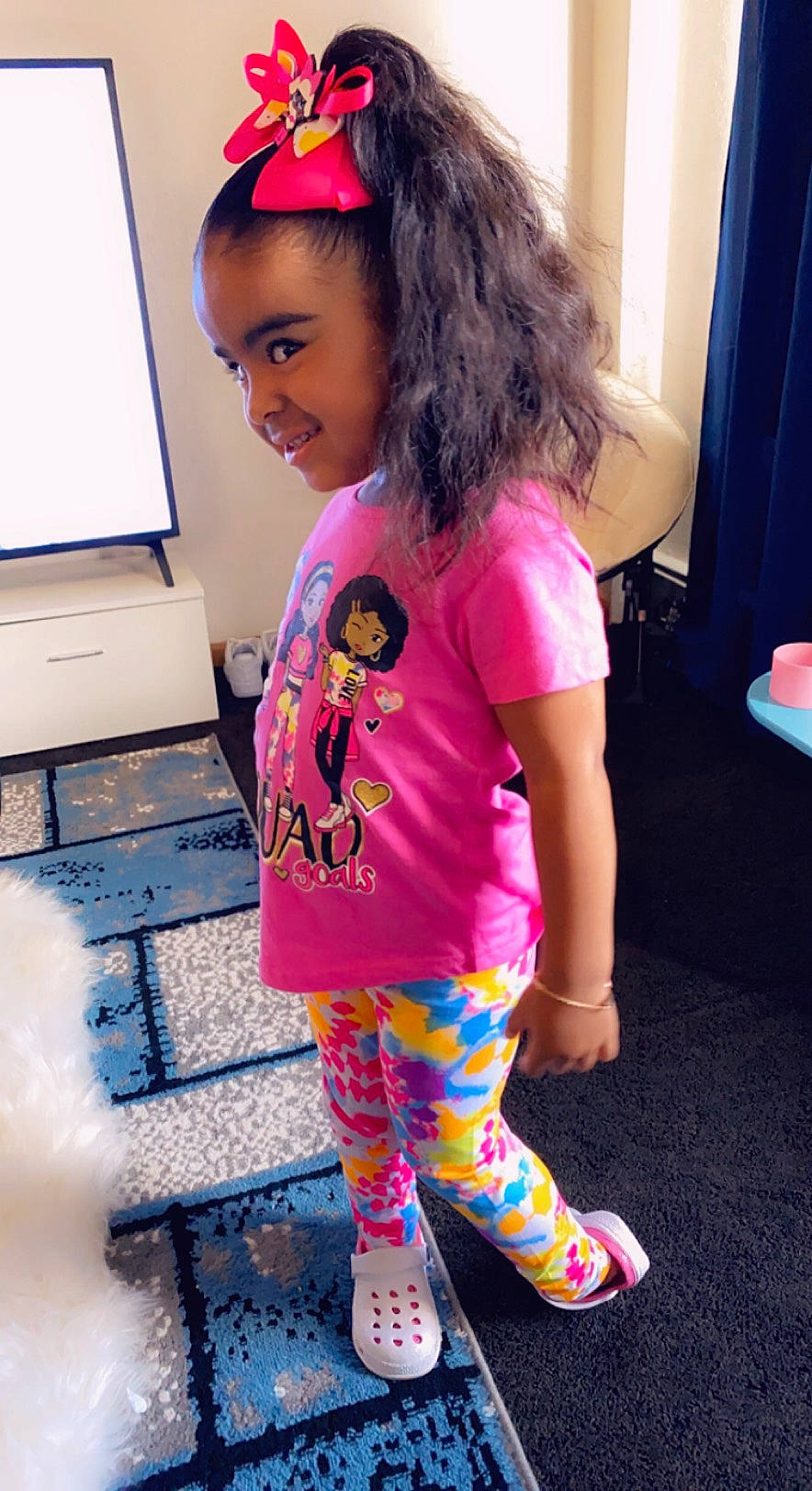 Shantianyz Aney joined the competition — help win amazing prizes! black_hair, child, curtain, eyewear, fashion, fashion_design, fun, happy, human_leg, joy, magenta, pattern, person, pink, purple, shoe, sleeve, snapshot, street_fashion, t_shirt