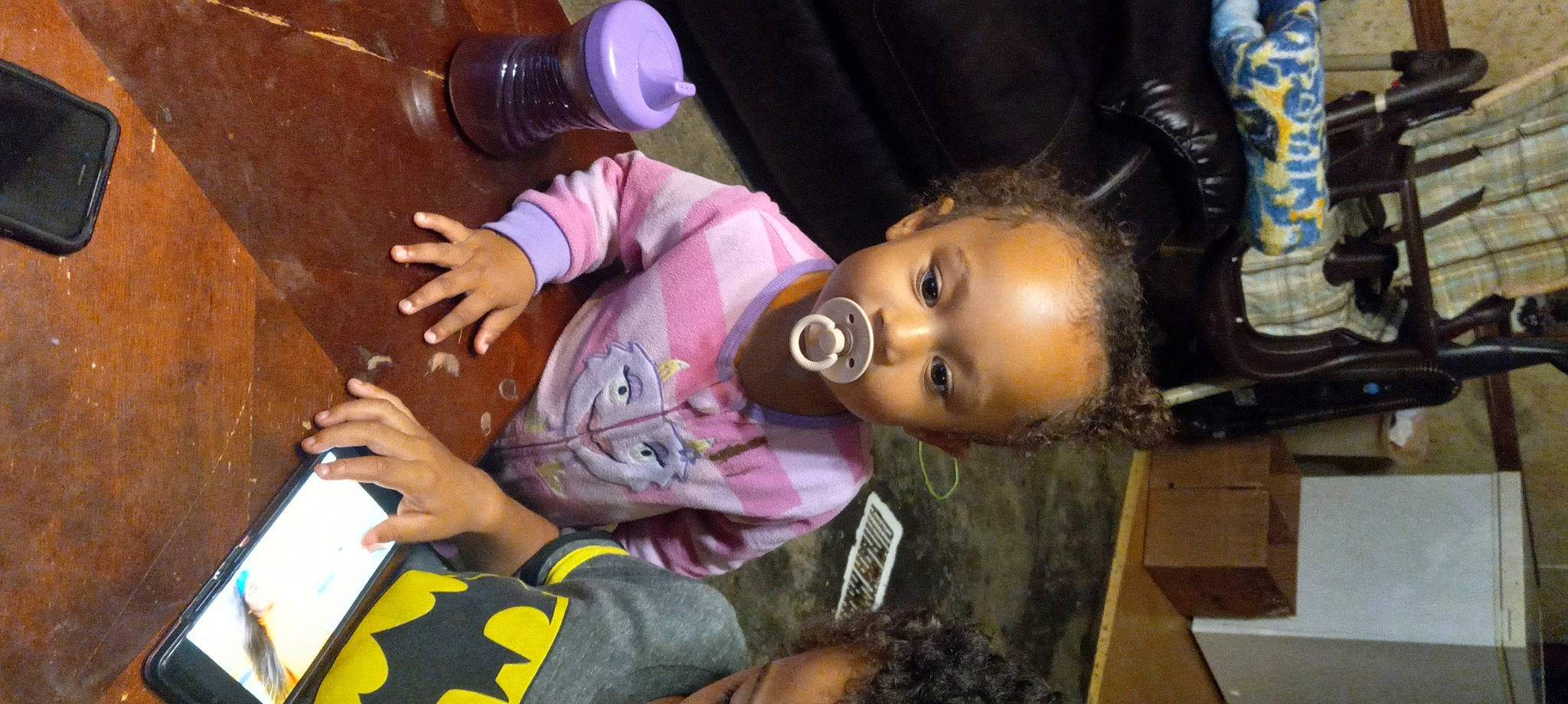 Heather is registered to the contest to win money with this photo: audio_equipment, baby, baby_products, cheek, child, doll, fun, happy, leisure, mouth, nose, people, person, play, room, sitting, skin, smile, snapshot, toddler