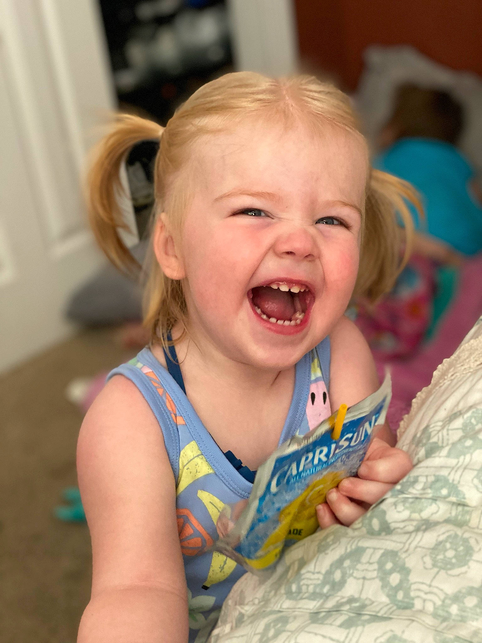 Lakelyn is registered to the contest to win money with this photo: baby, blond, cheek, child, eye, face, facial_expression, fun, happy, head, iris, laugh, mouth, nose, organ, person, skin, smile, toddler, tooth