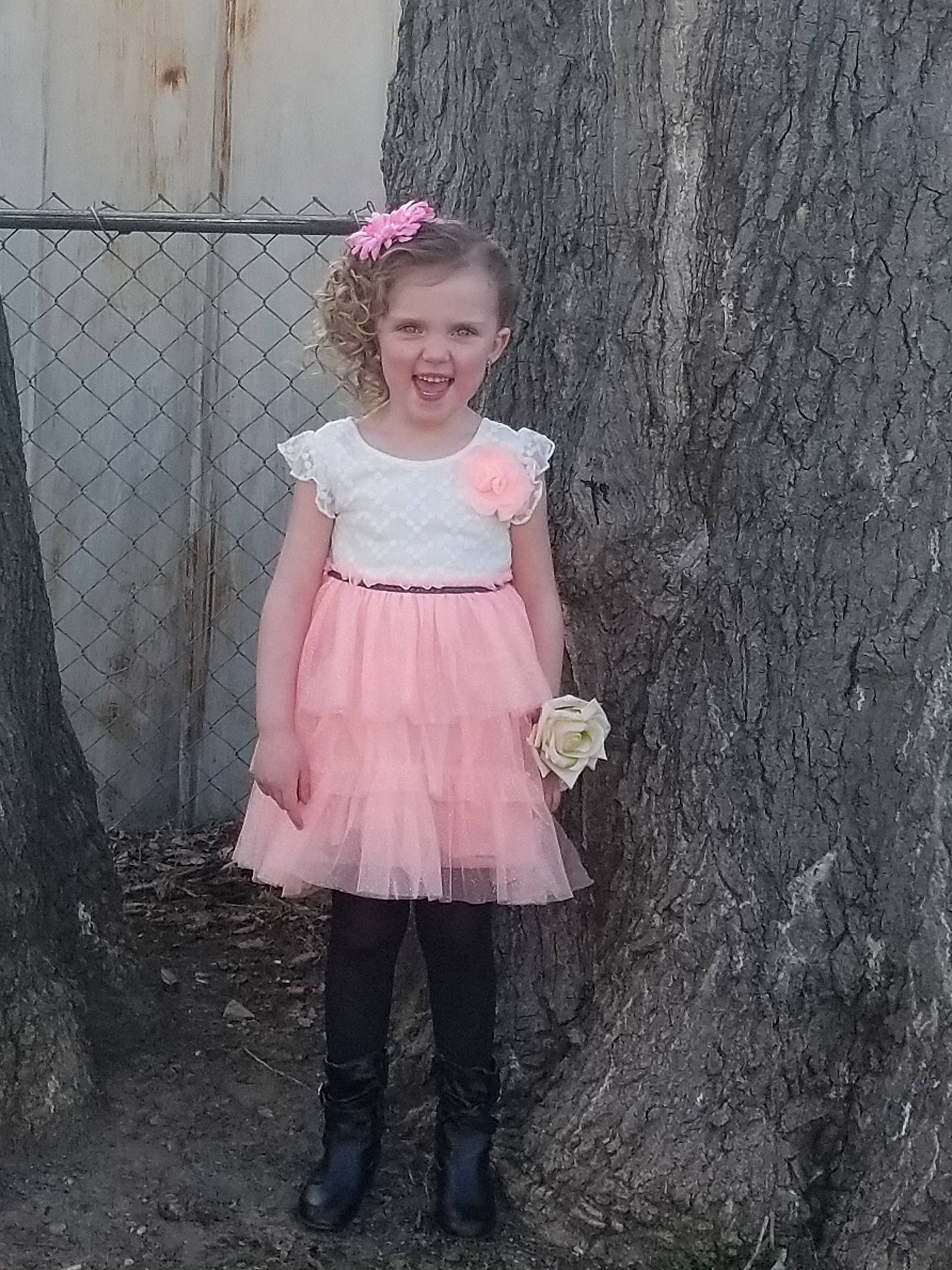 Annabell joined the competition — help win amazing prizes! child, child_model, clothing, dress, pattern, person, pink, smile, standing, toddler, trunk