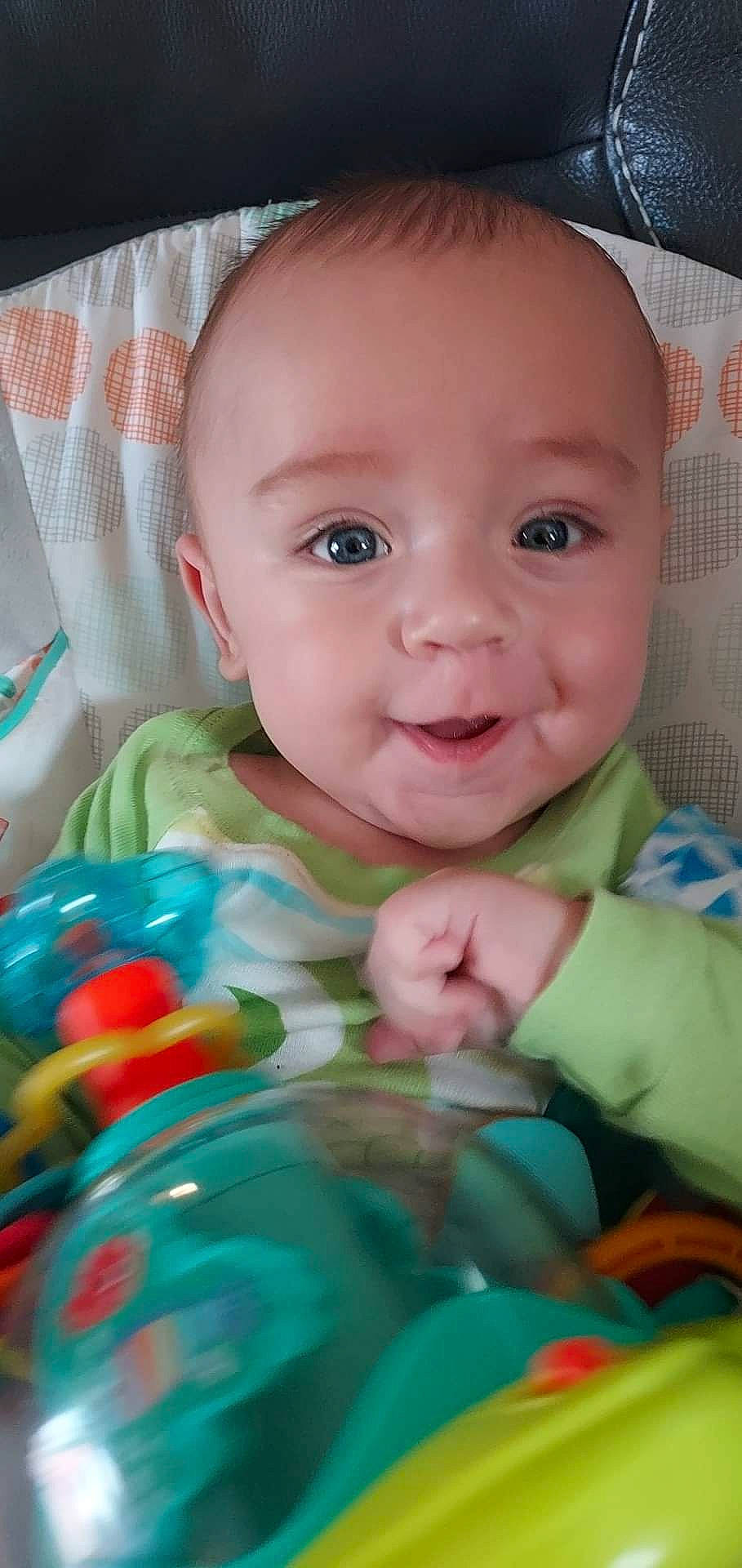 Kylo joined the competition — help win amazing prizes! baby, baby_toddler_clothing, cheek, child, eye, eyebrow, face, fun, happy, iris, lip, mouth, nose, person, pink, product, skin, sleeve, smile, textile