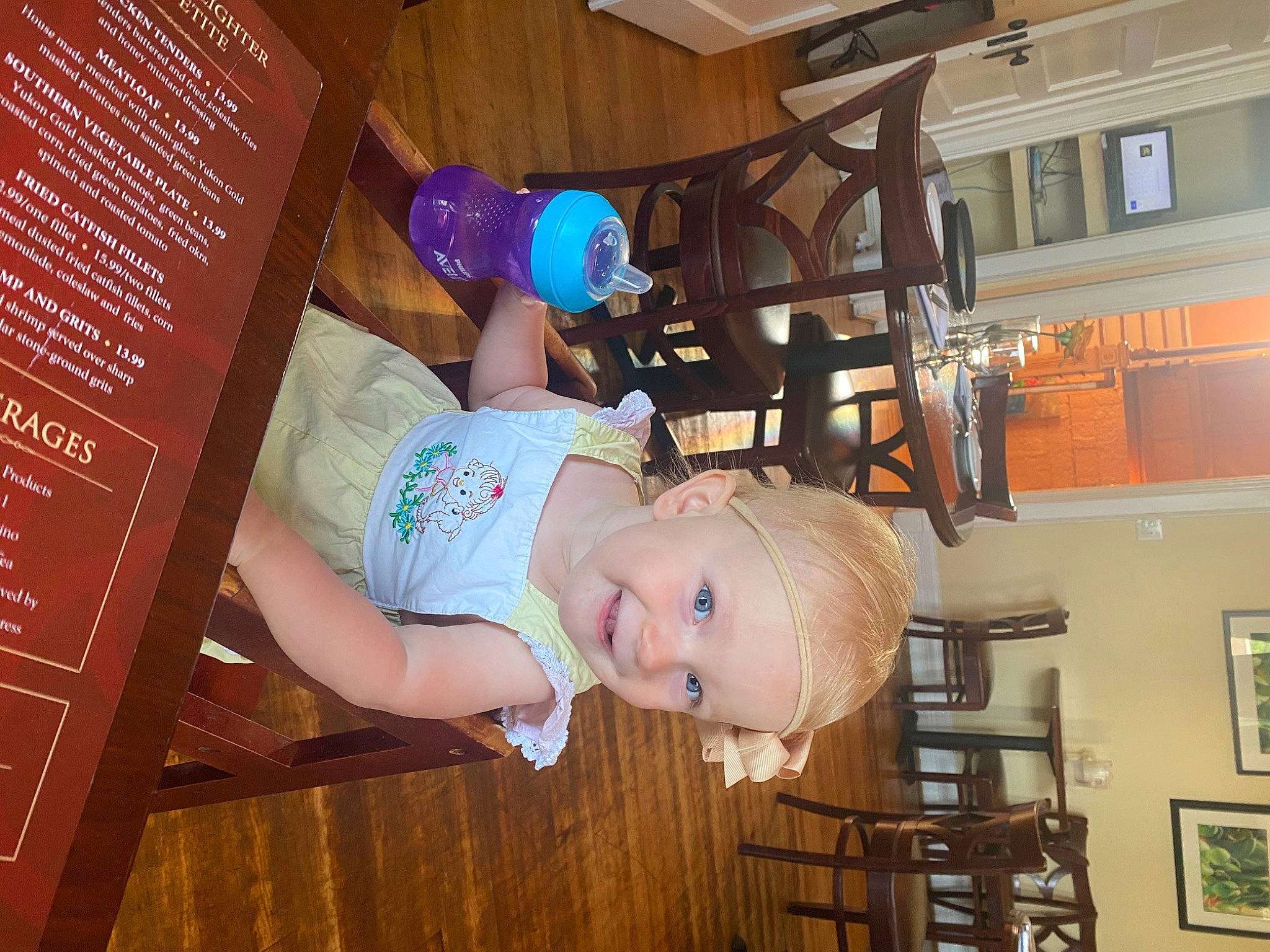 Alexandra joined the competition — help win amazing prizes! baby, baby_products, baby_safety, baby_toddler_clothing, chair, child, fun, happy, hardwood, hat, joy, person, picture_frame, room, smile, toddler, window, wood