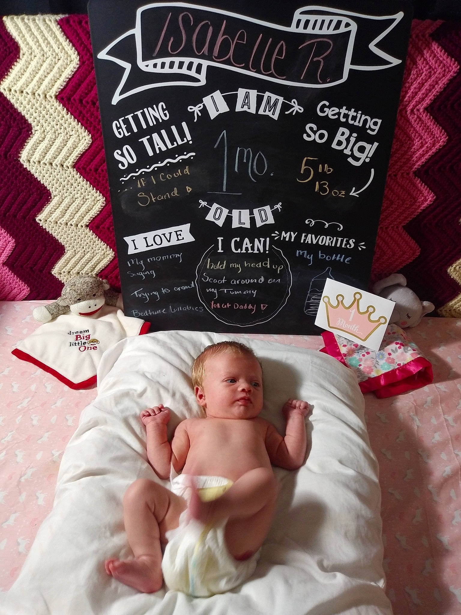 Isabelle is registered to the contest to win money with this photo: art, baby, bedtime, child, font, leg, linens, person, photo_caption, pink, product, textile, toddler